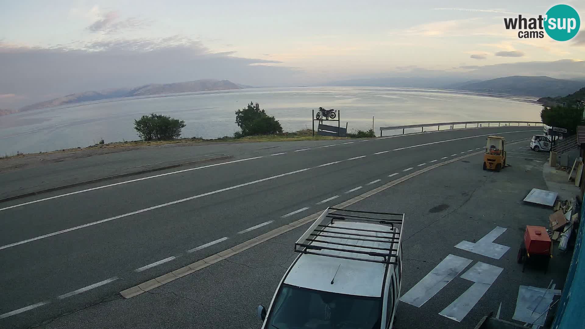 Webcam Adriatic highway D8 near SENJ – view to KRK island