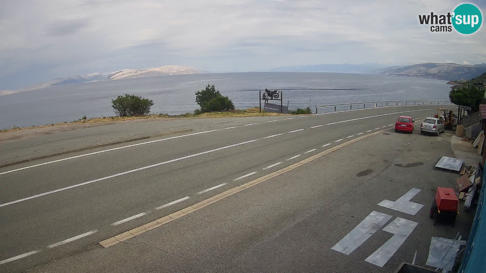 Webcam autopista adriática D8 cerca de SENJ – vista de la isla de KRK