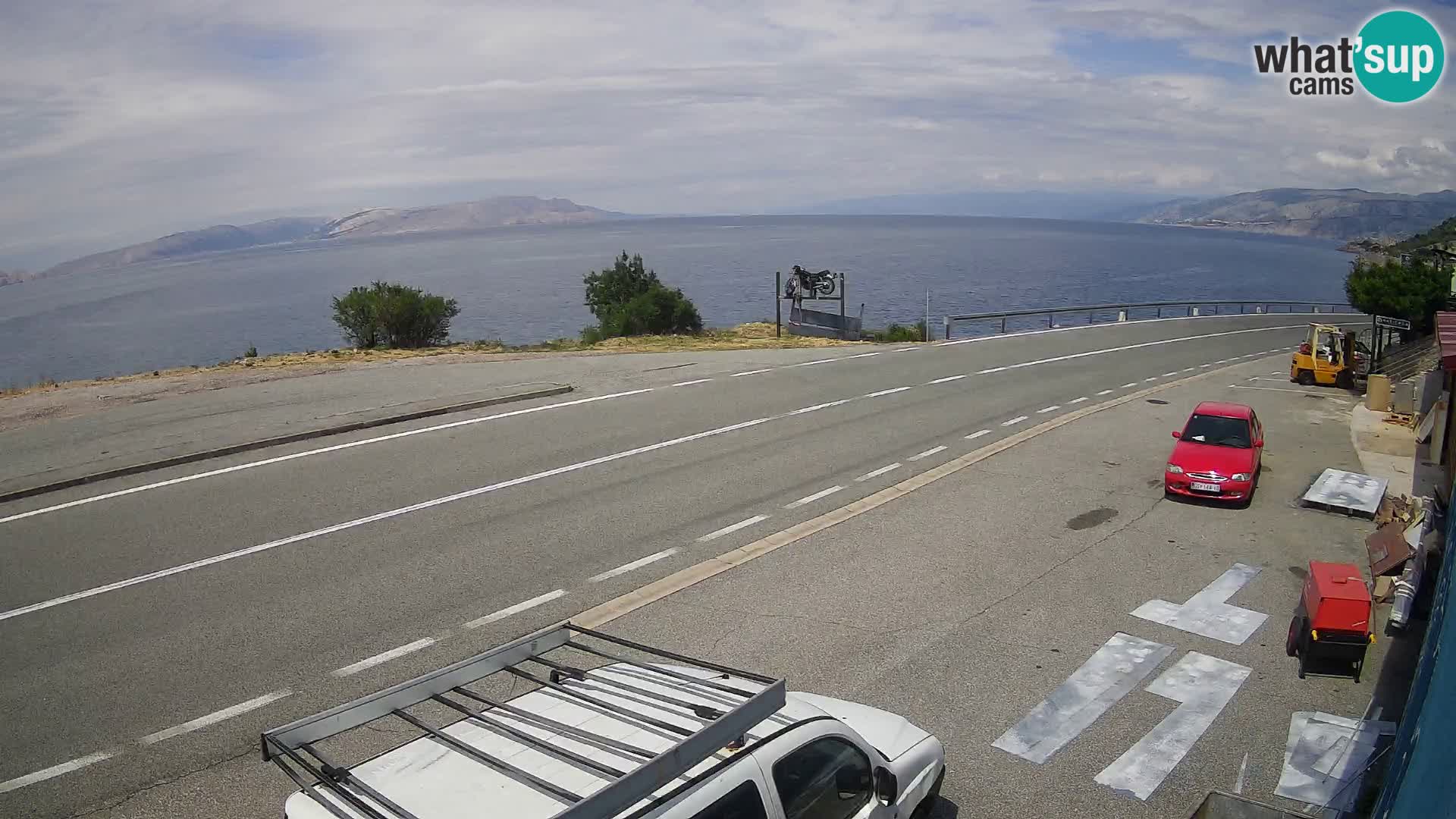 Webcam autopista adriática D8 cerca de SENJ – vista de la isla de KRK