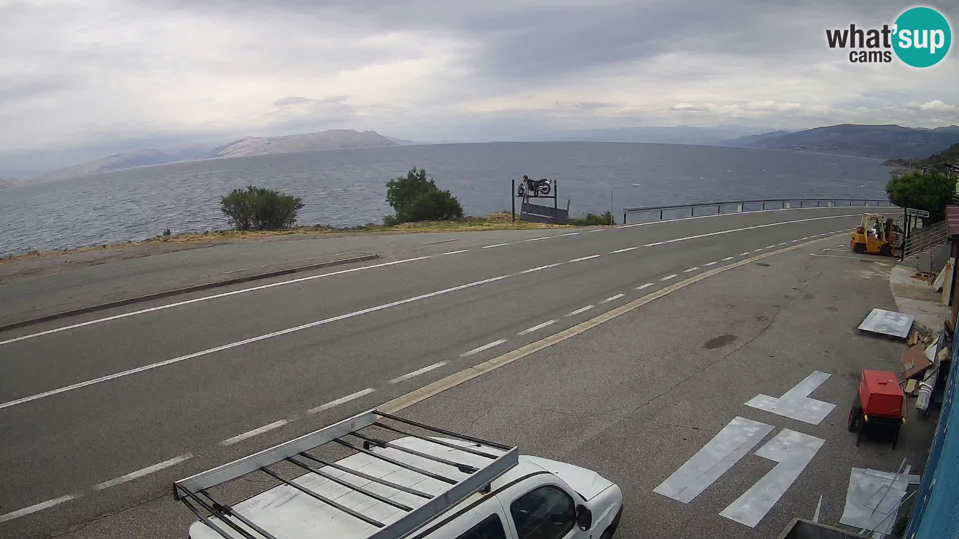 Webcam autoroute Adriatique D8 près de SENJ – vue sur l’île de KRK