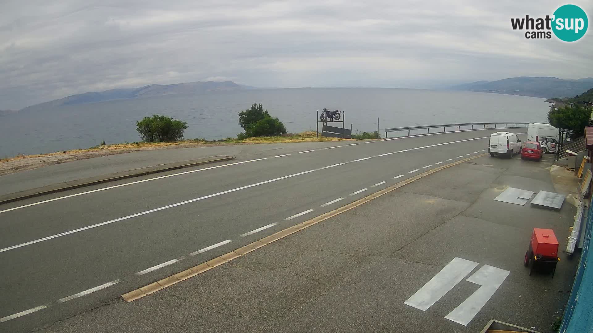Webcam Adriatic highway D8 near SENJ – view to KRK island