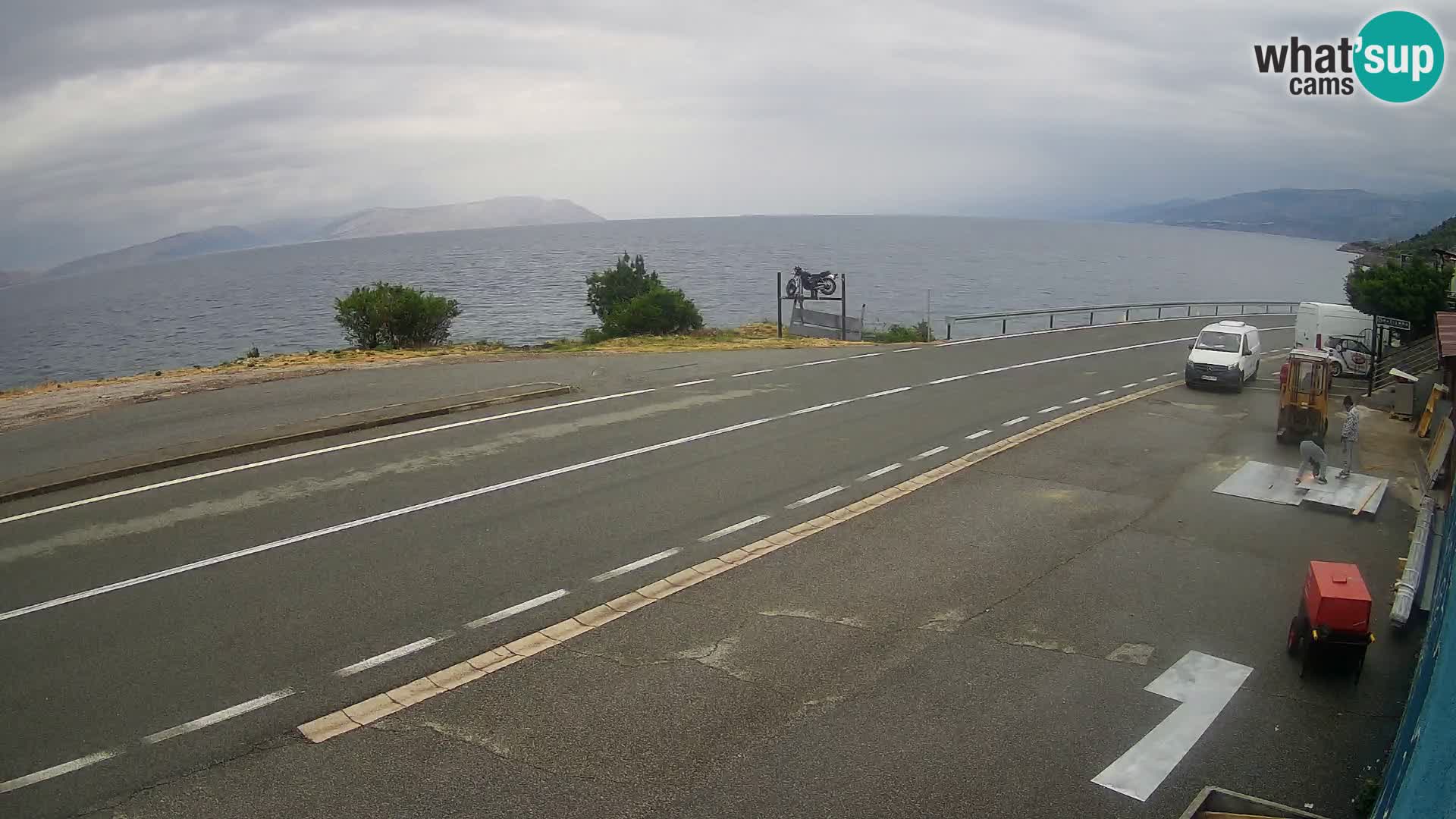Webcam Adriatic highway D8 near SENJ – view to KRK island