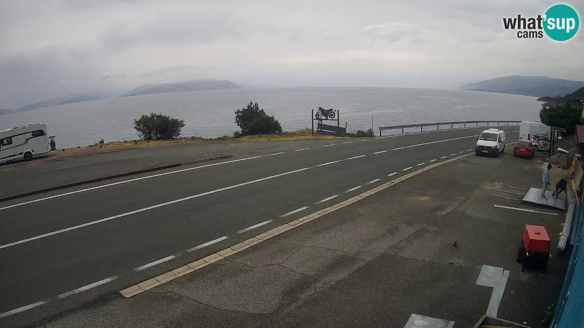 Webcam Adria-Autobahn D8 bei SENJ – Blick auf die Insel KRK