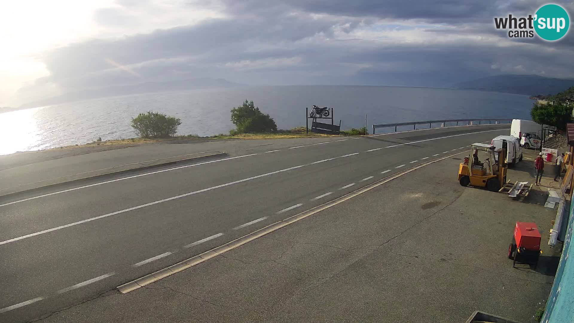 Webcam Adriatic highway D8 near SENJ – view to KRK island