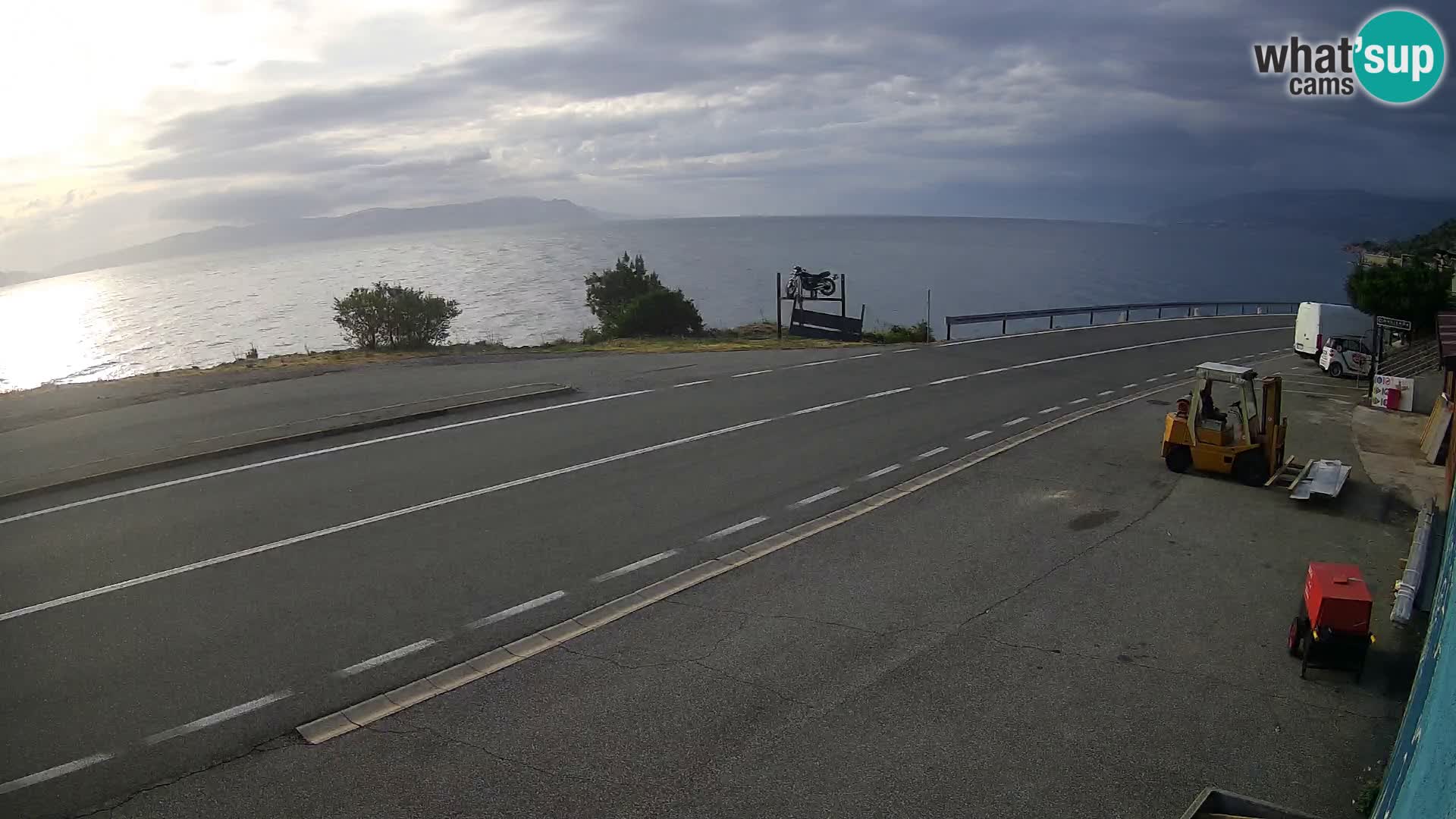Webcam Adriatic highway D8 near SENJ – view to KRK island