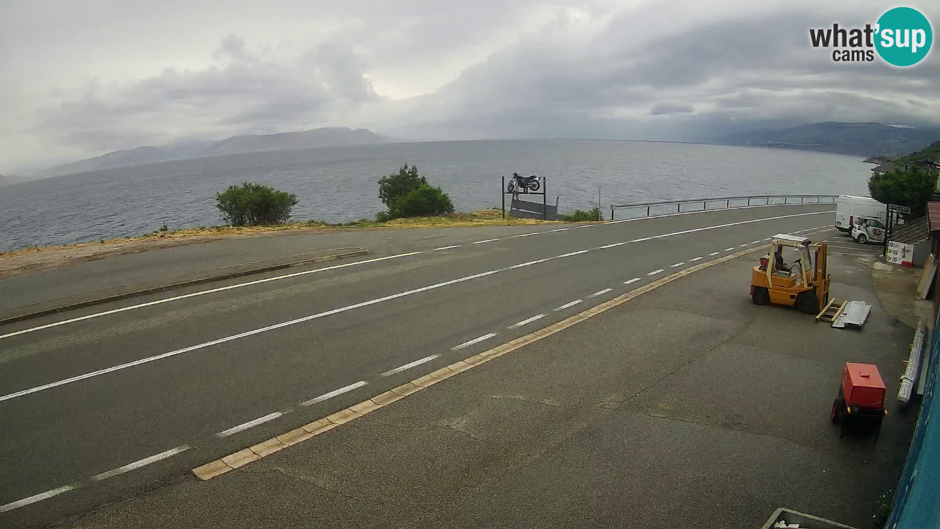 Webcam Adriatic highway D8 near SENJ – view to KRK island