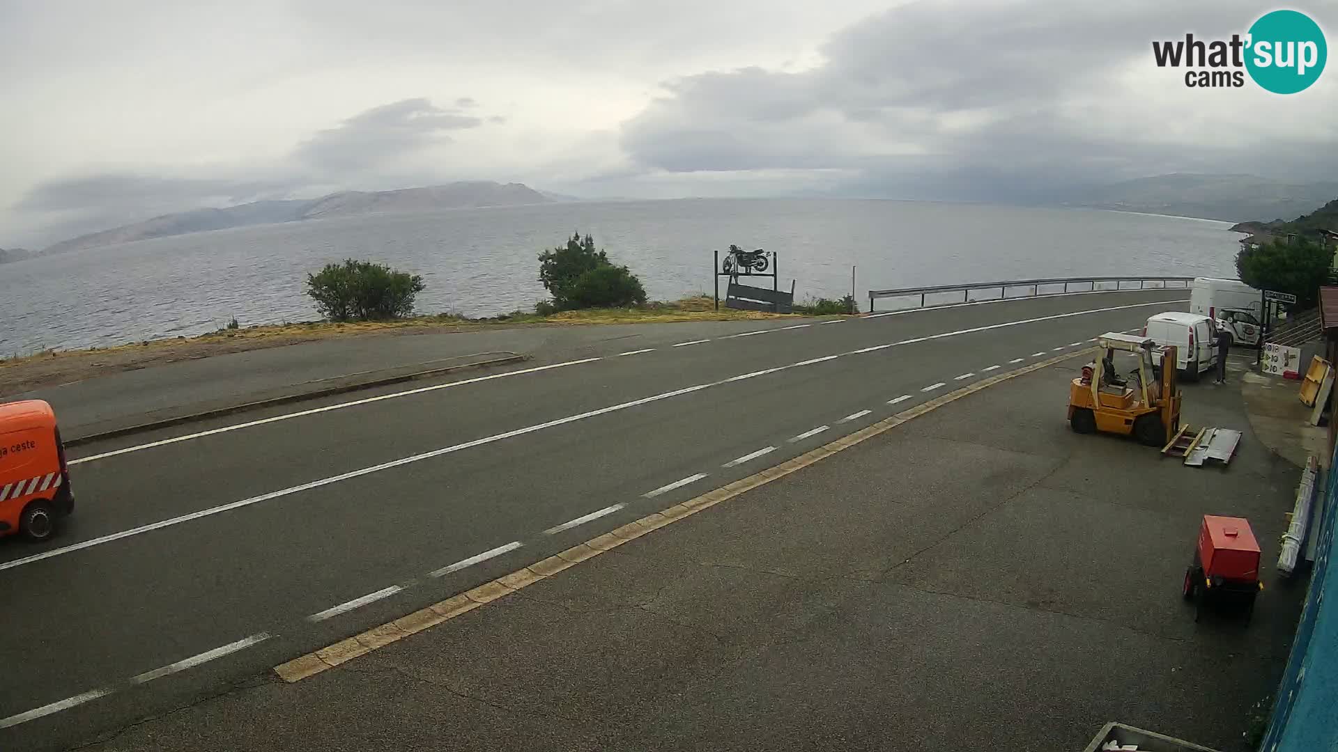 Webcam Adria-Autobahn D8 bei SENJ – Blick auf die Insel KRK