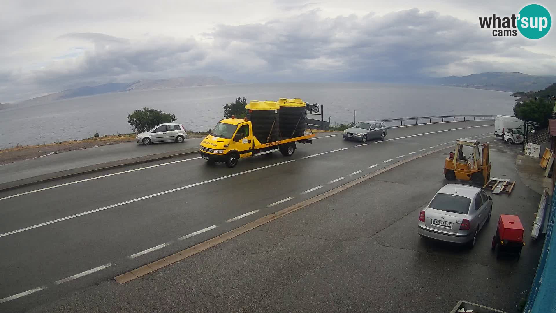 Webcam Adria-Autobahn D8 bei SENJ – Blick auf die Insel KRK