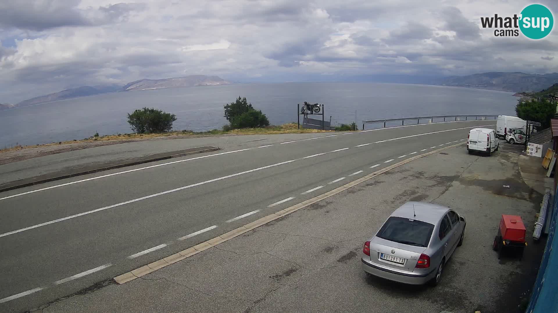 Webcam autoroute Adriatique D8 près de SENJ – vue sur l’île de KRK