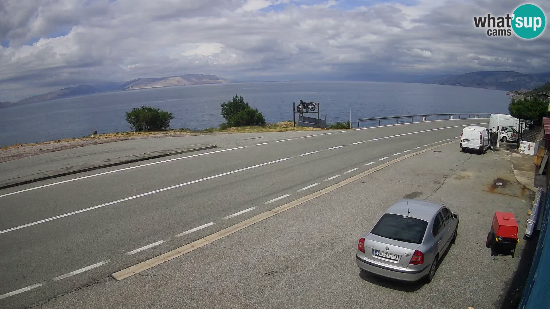Webcam autoroute Adriatique D8 près de SENJ – vue sur l’île de KRK