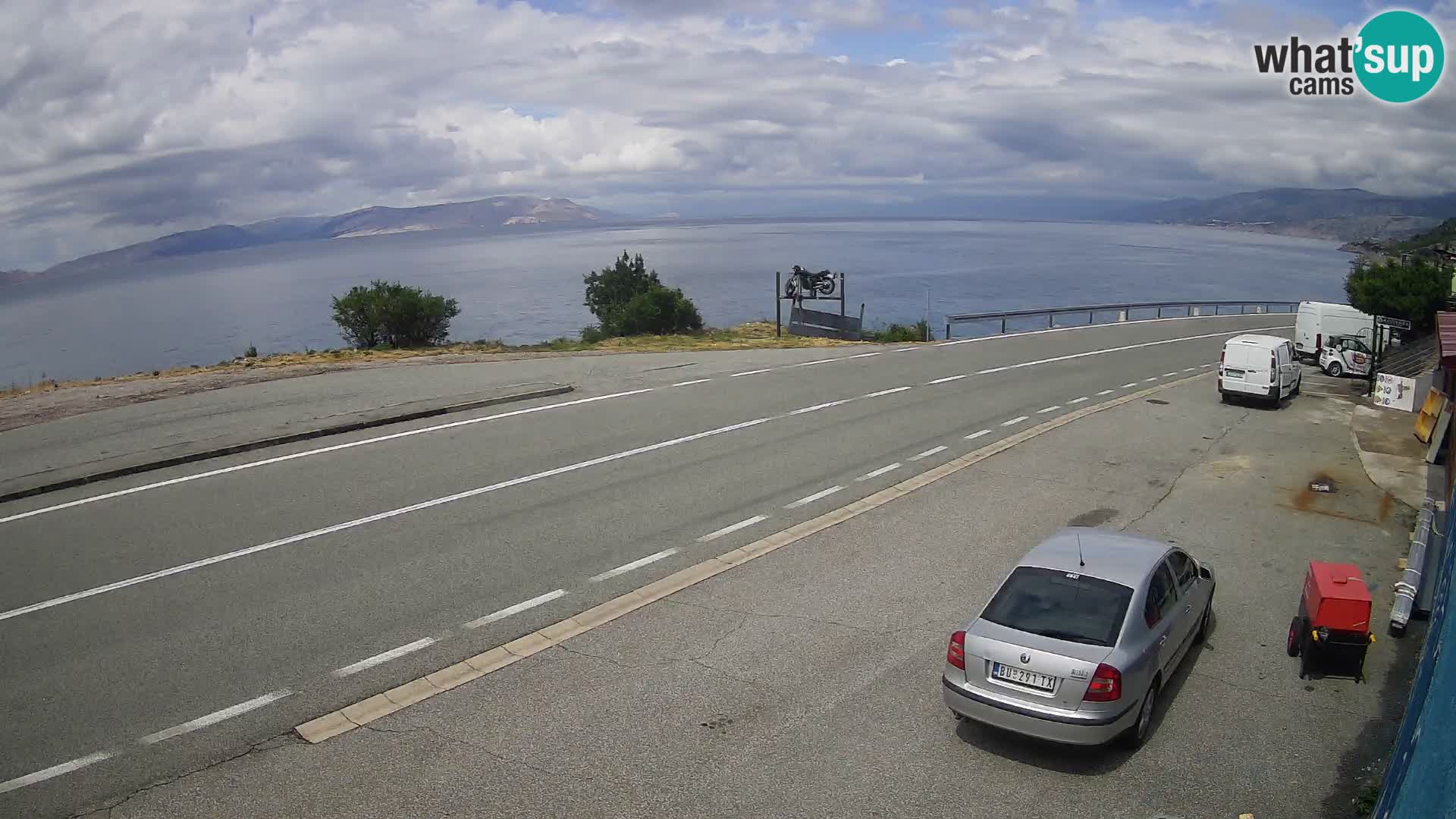 Webcam autoroute Adriatique D8 près de SENJ – vue sur l’île de KRK