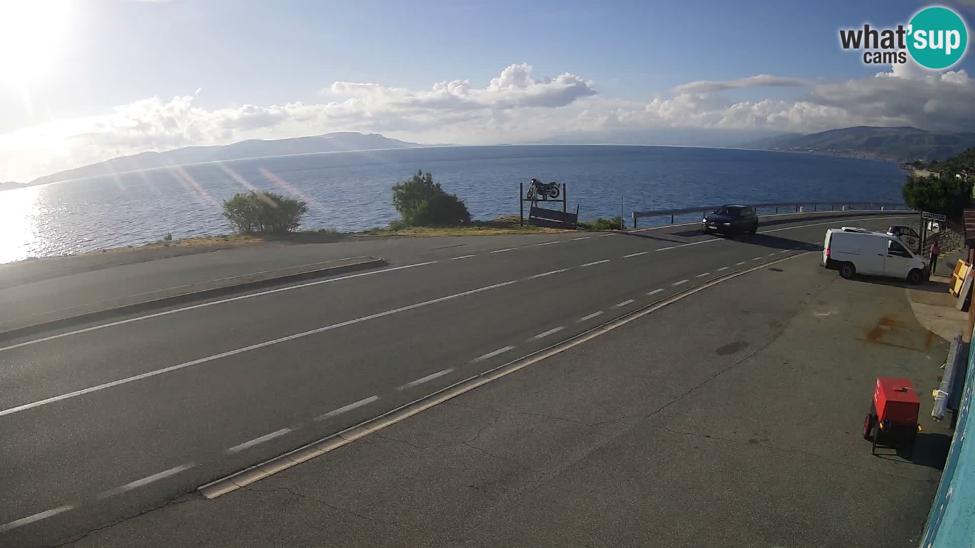 Webcam Adriatic highway D8 near SENJ – view to KRK island