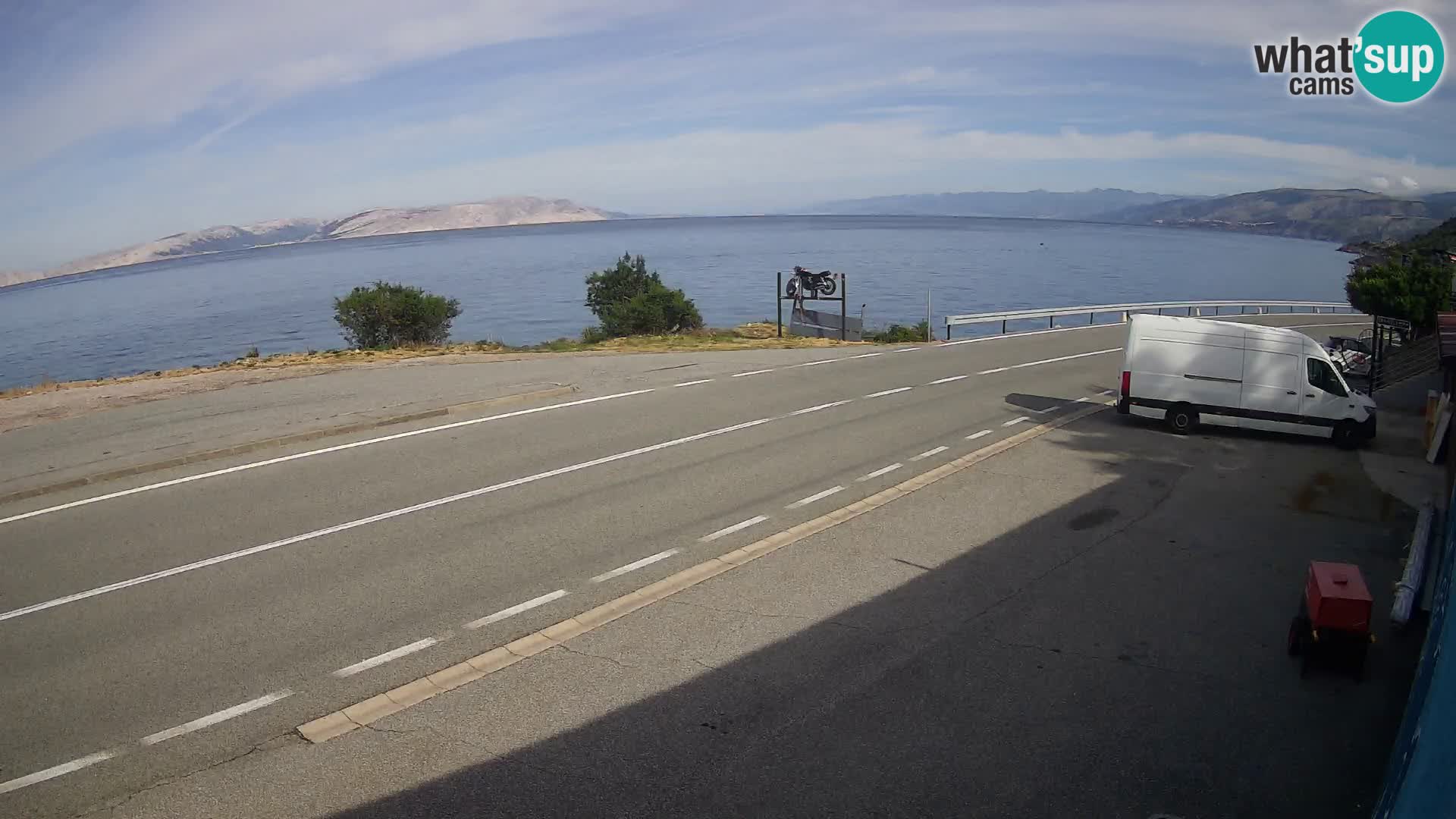 Webcam autoroute Adriatique D8 près de SENJ – vue sur l’île de KRK
