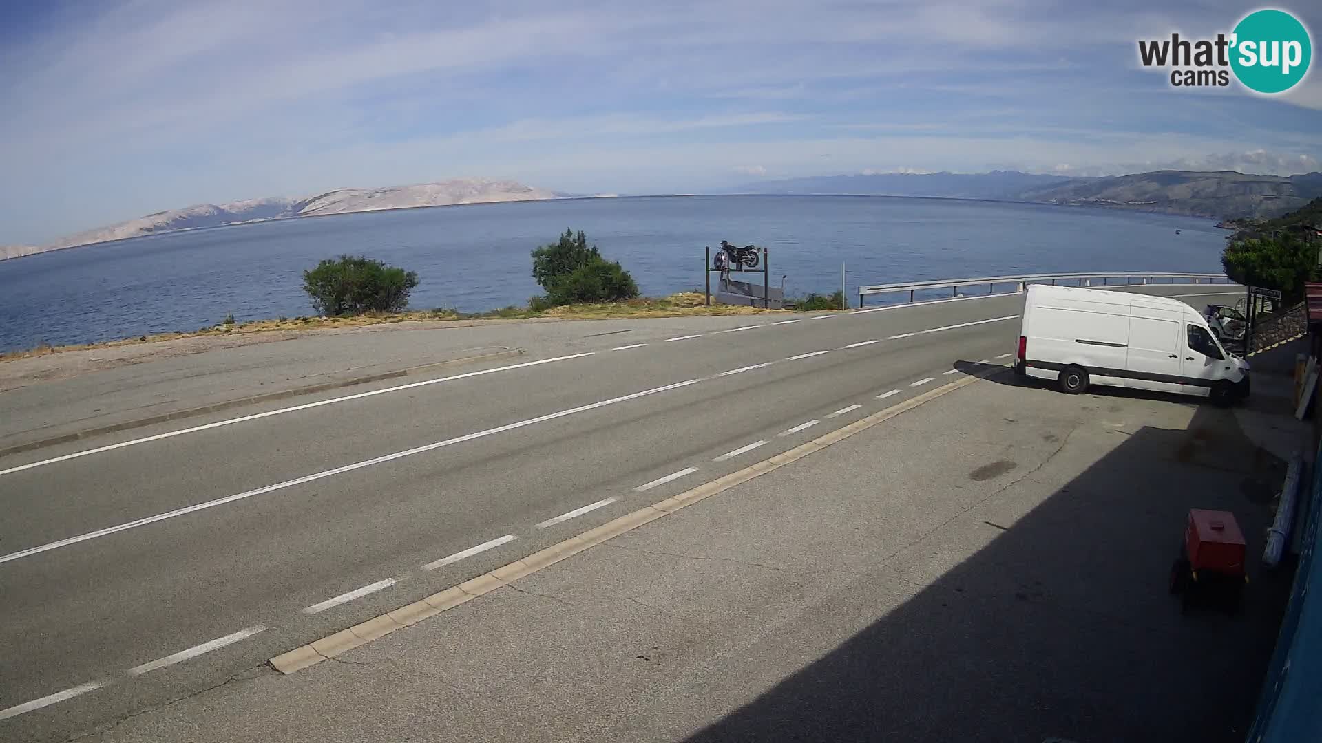 Webcam Adriatic highway D8 near SENJ – view to KRK island