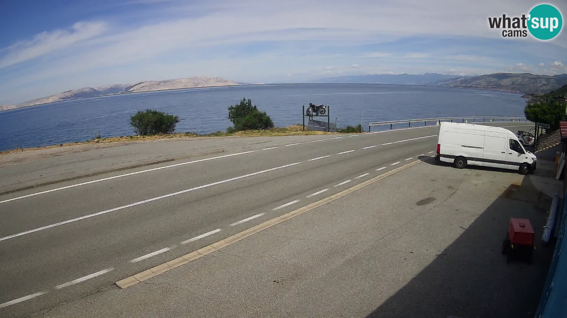 Webcam Adria-Autobahn D8 bei SENJ – Blick auf die Insel KRK