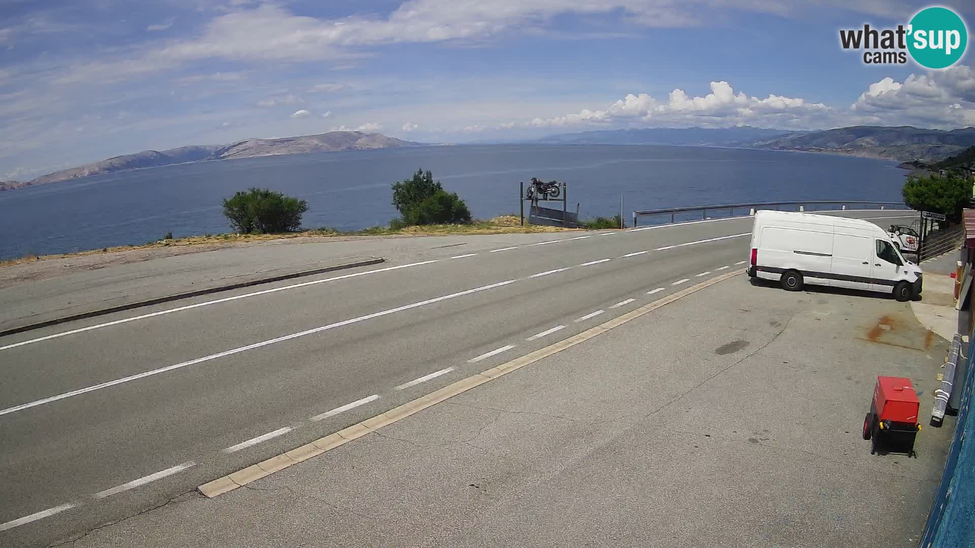 Webcam Adriatic highway D8 near SENJ – view to KRK island