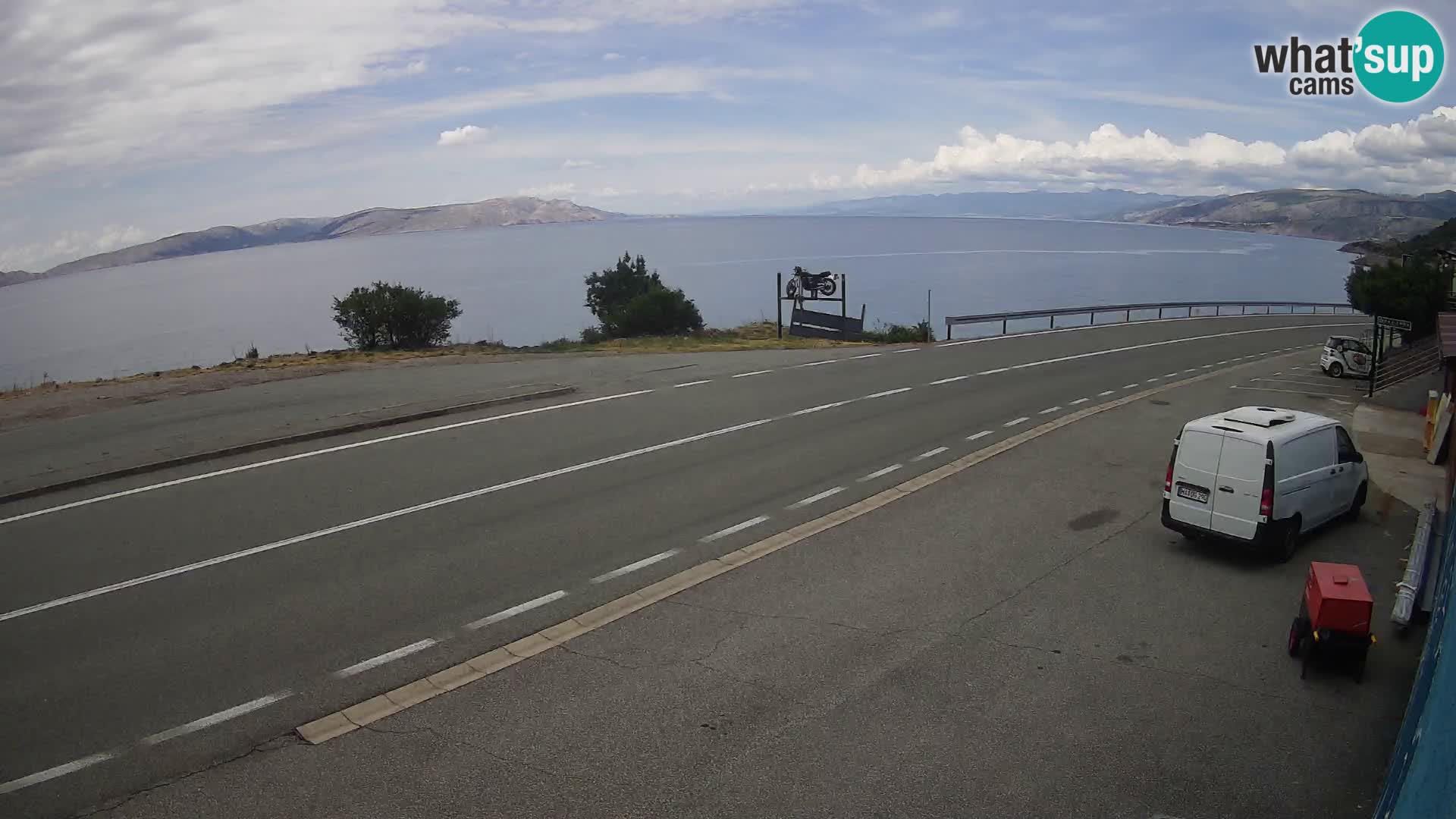 Webcam Adriatic highway D8 near SENJ – view to KRK island