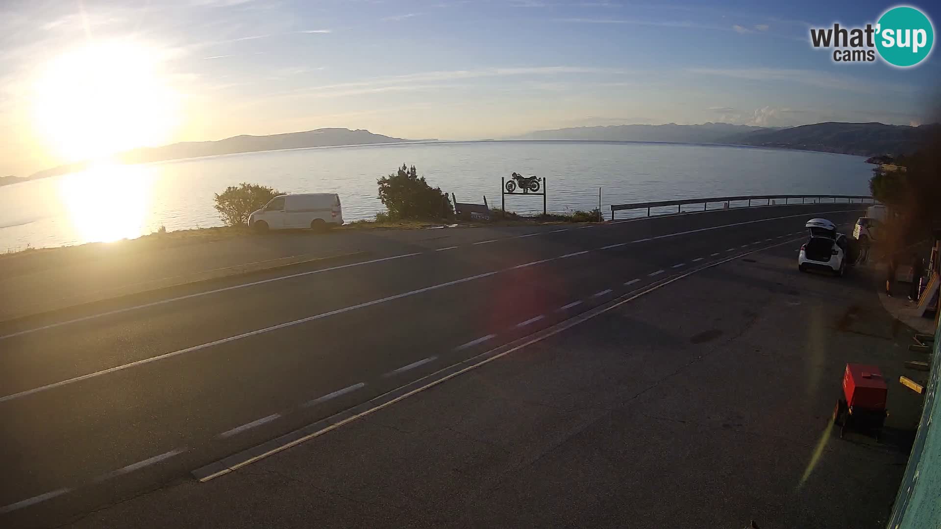 Webcam Adria-Autobahn D8 bei SENJ – Blick auf die Insel KRK