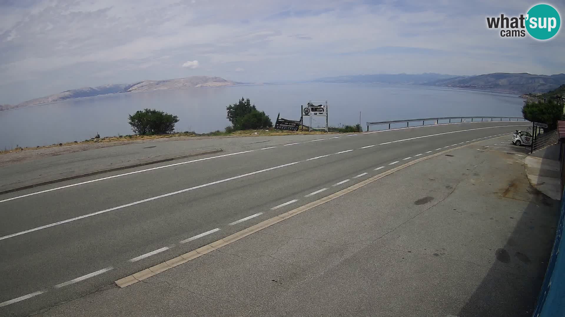 Webcam autoroute Adriatique D8 près de SENJ – vue sur l’île de KRK
