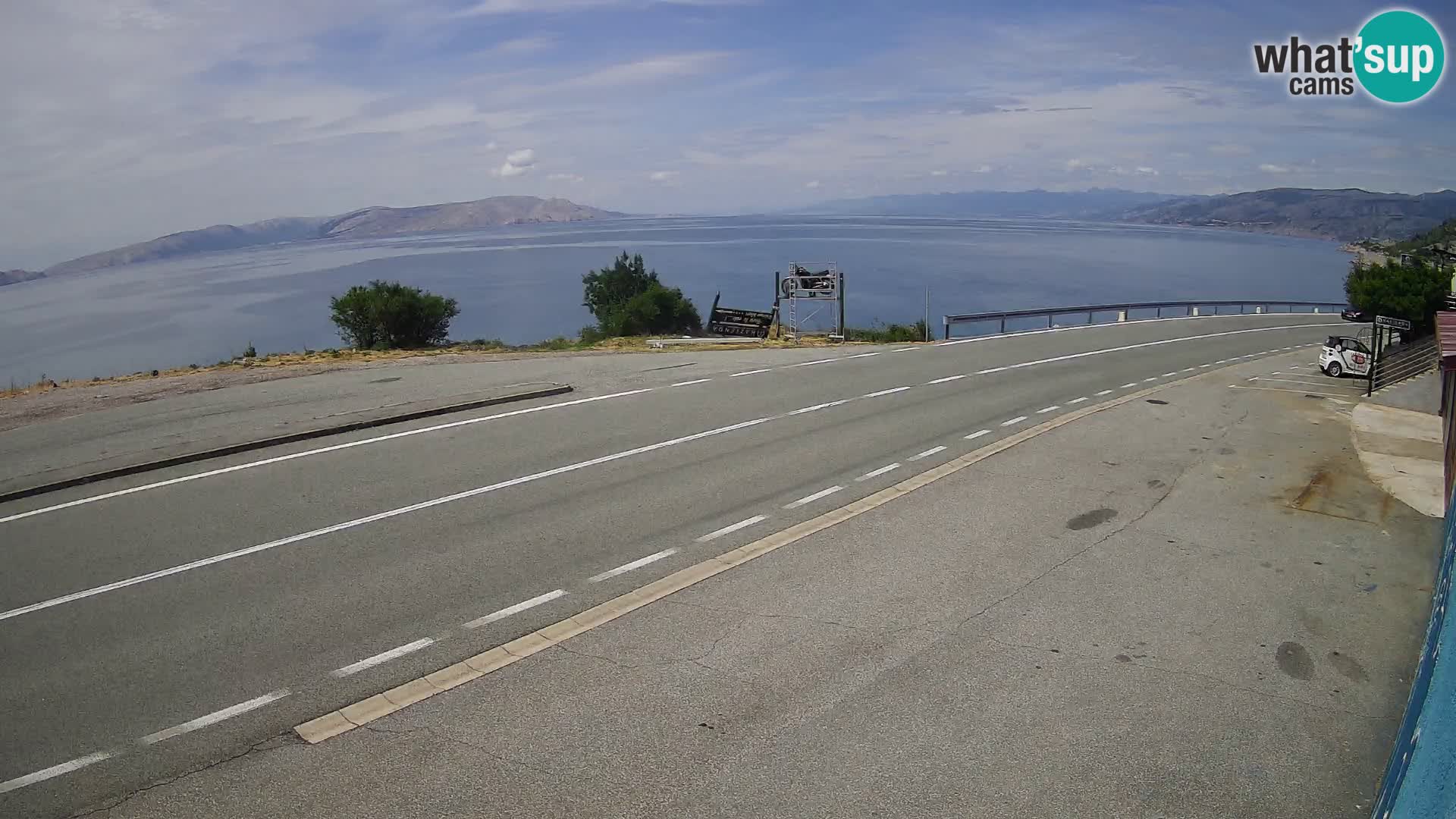 Webcam Adria-Autobahn D8 bei SENJ – Blick auf die Insel KRK
