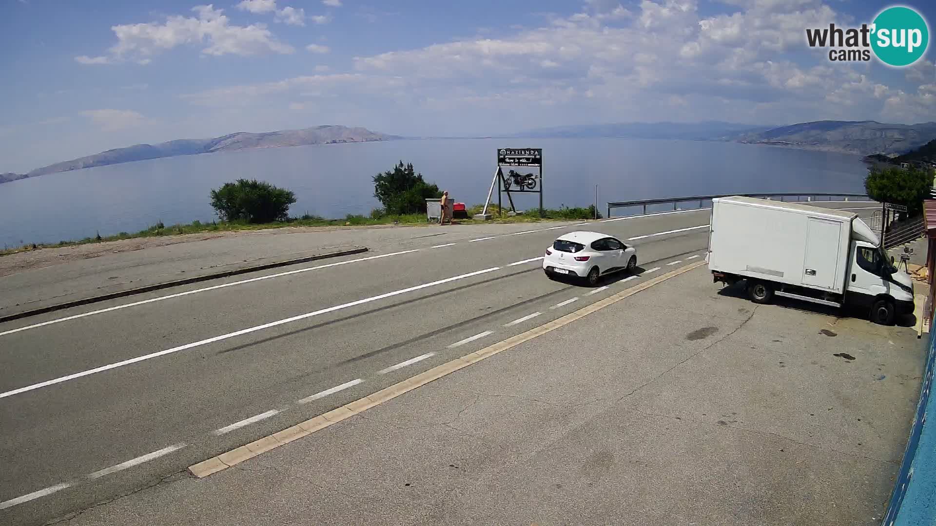 Webcam Adriatic highway D8 near SENJ – view to KRK island