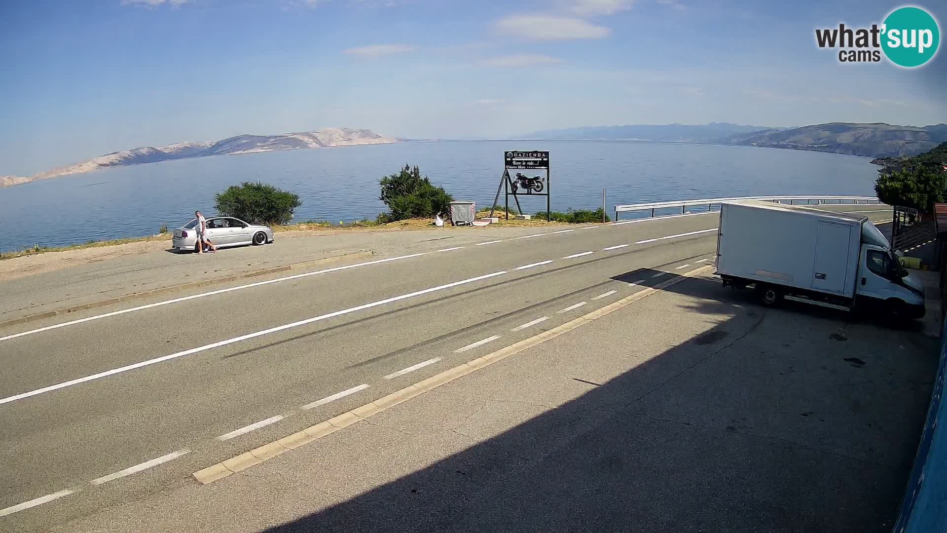 Webcam Adriatic highway D8 near SENJ – view to KRK island