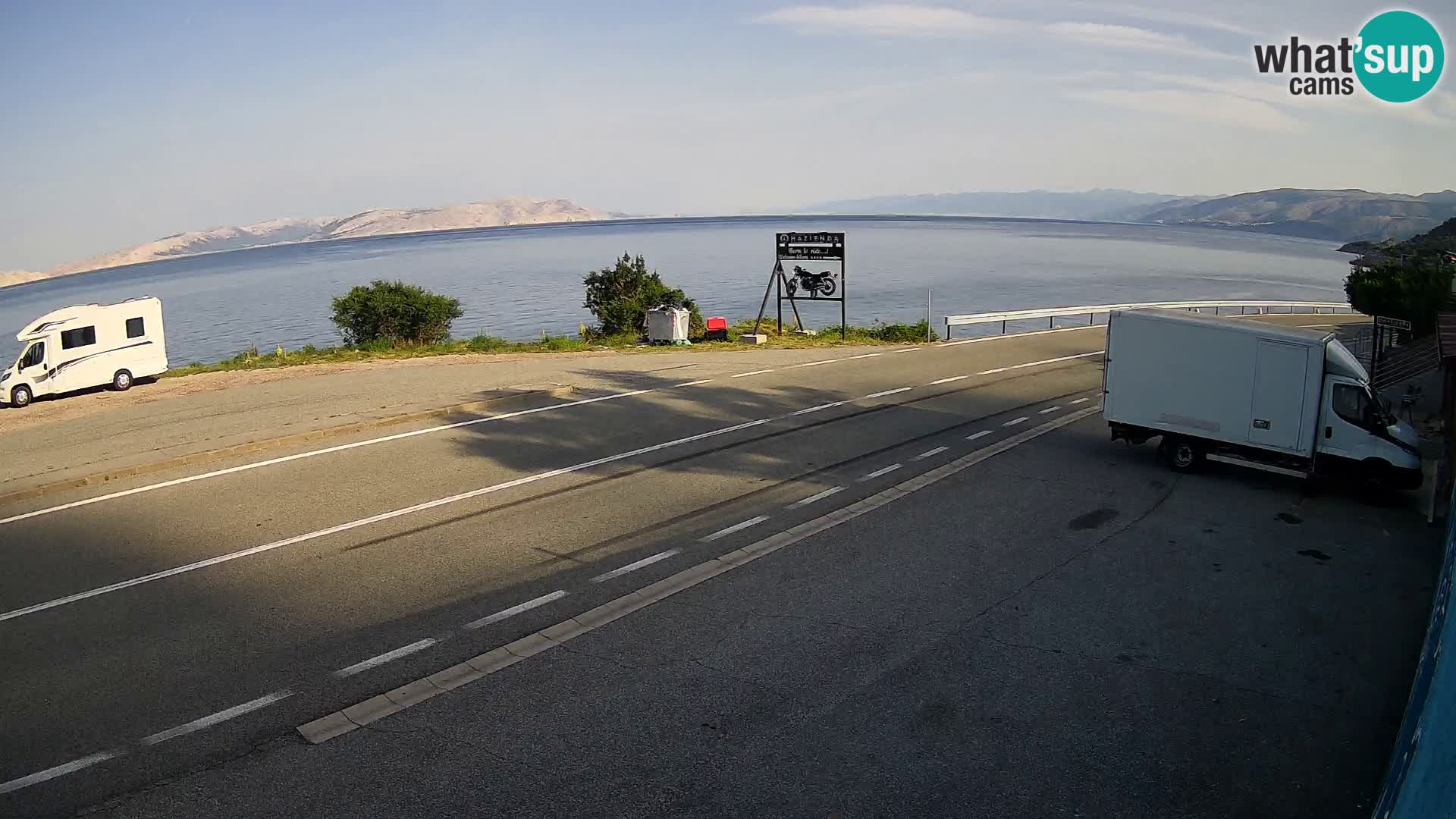 Webcam autoroute Adriatique D8 près de SENJ – vue sur l’île de KRK