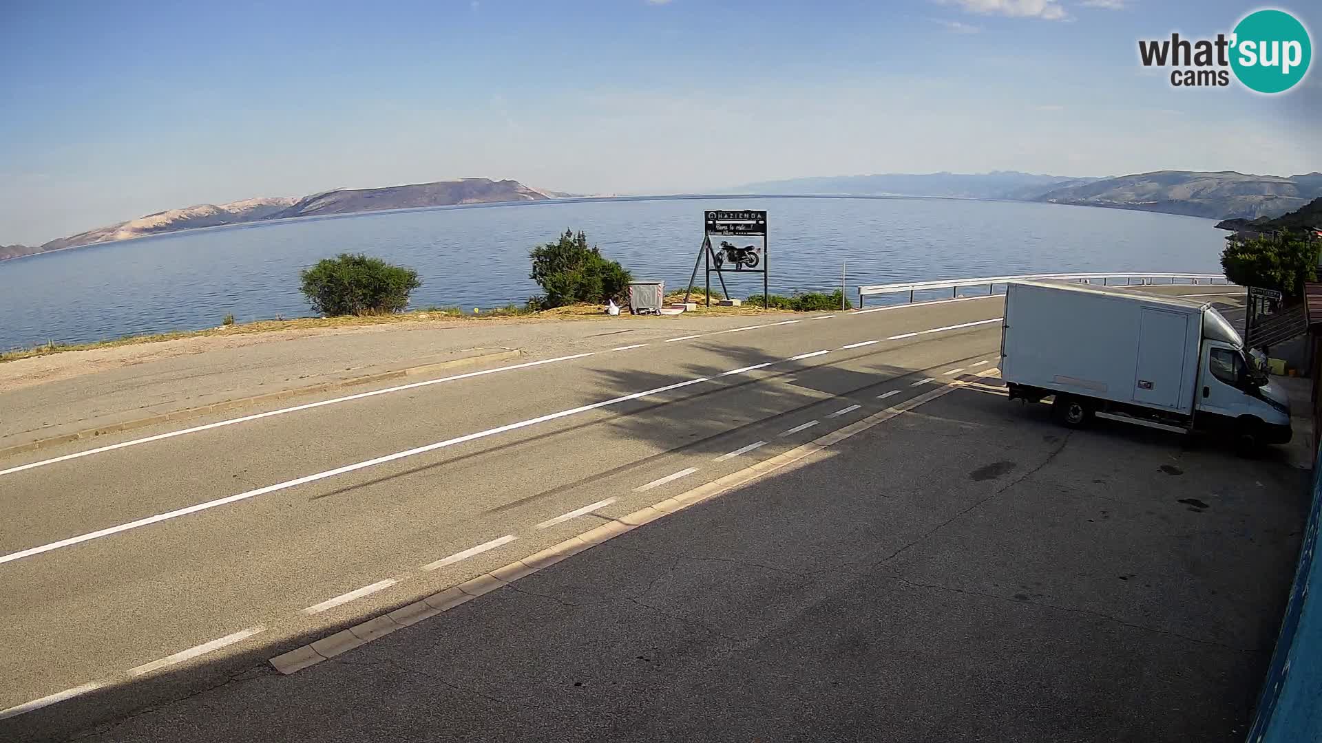 Webcam Adriatic highway D8 near SENJ – view to KRK island