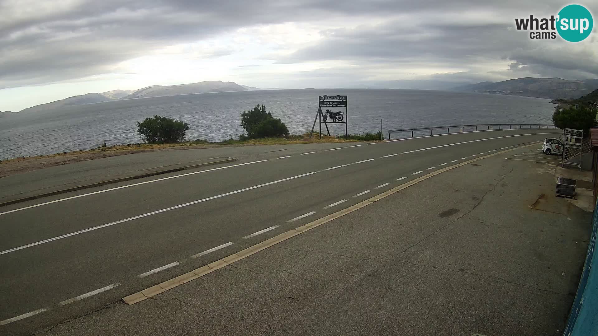 Webcam Adriatic highway D8 near SENJ – view to KRK island