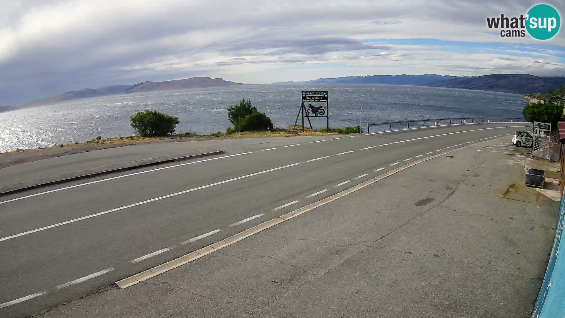 Webcam Adriatic highway D8 near SENJ – view to KRK island