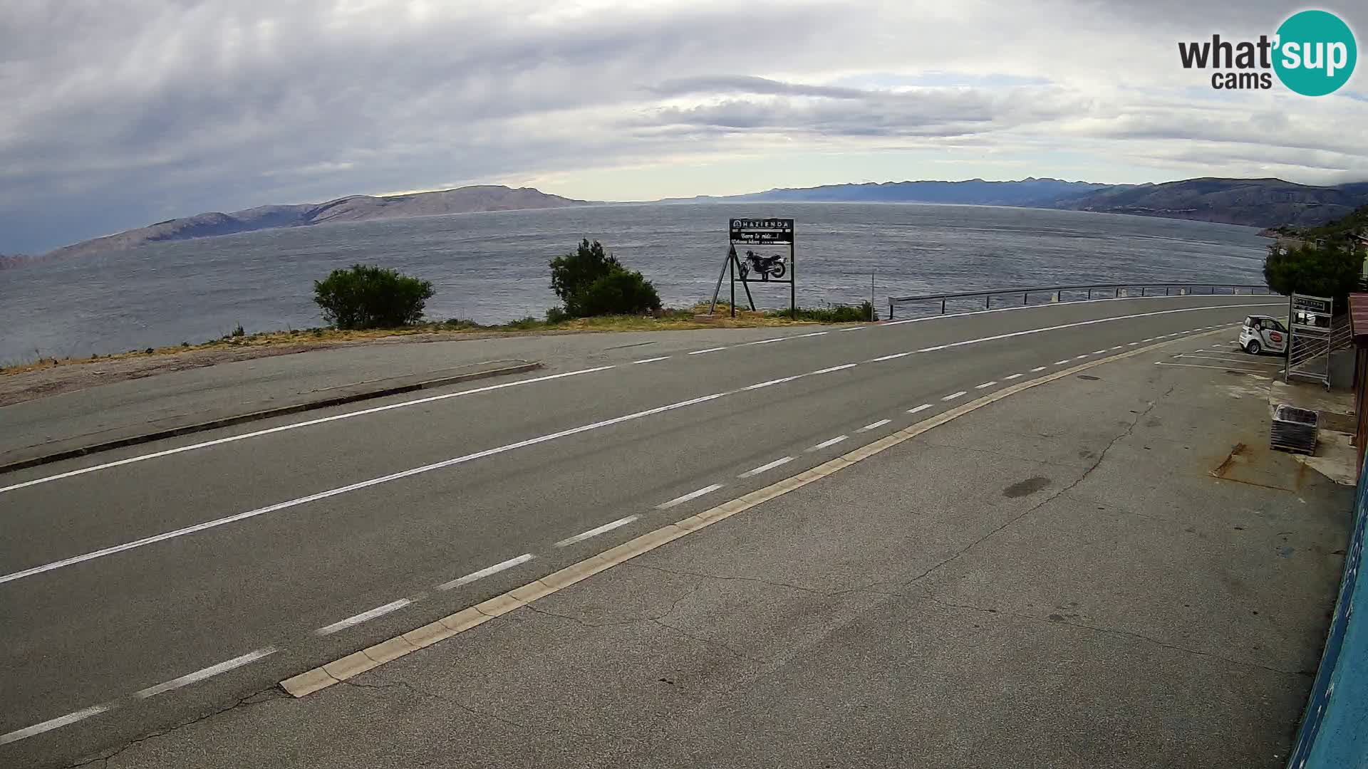 Webcam Adria-Autobahn D8 bei SENJ – Blick auf die Insel KRK