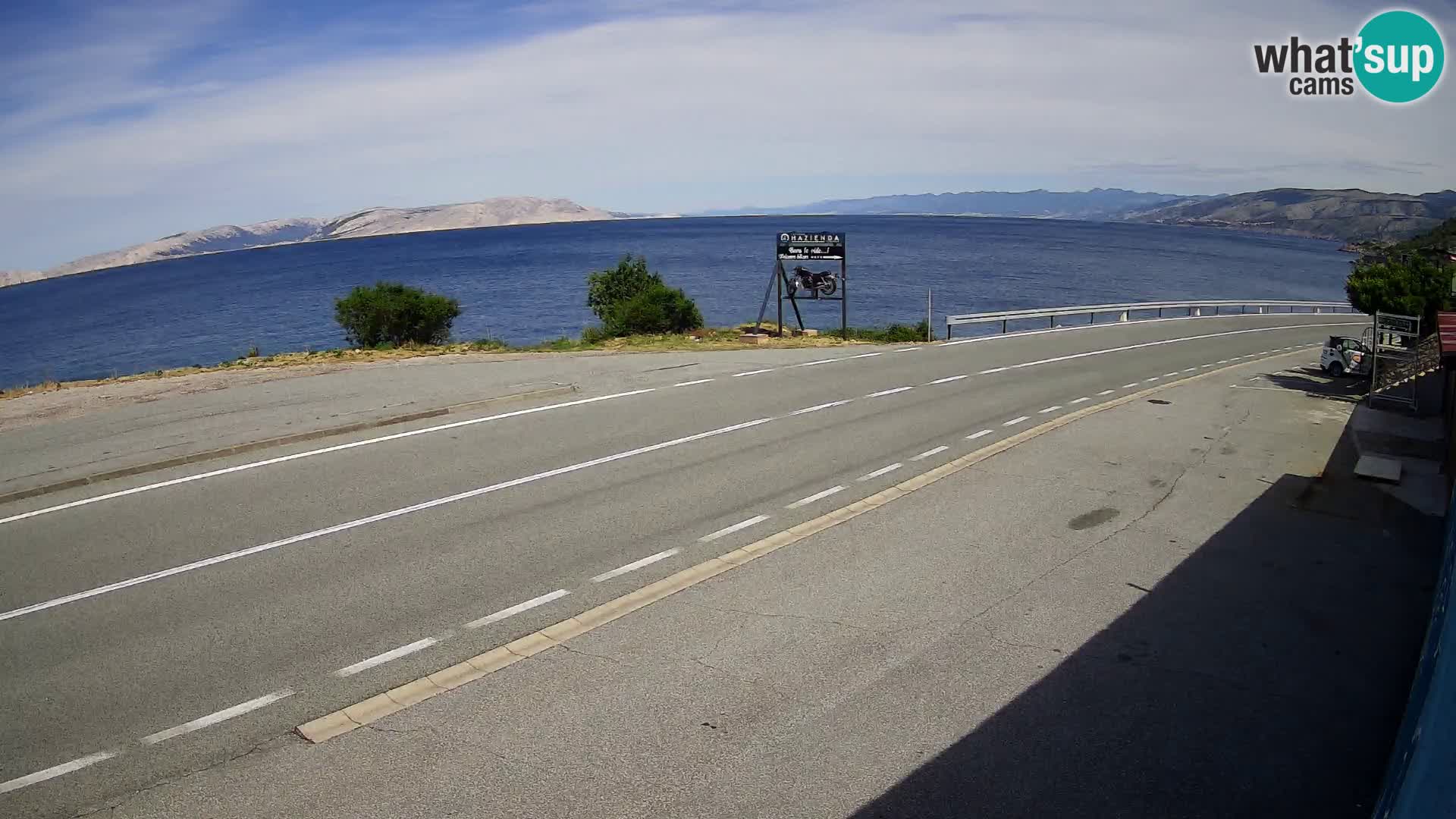 Webcam Adriatic highway D8 near SENJ – view to KRK island