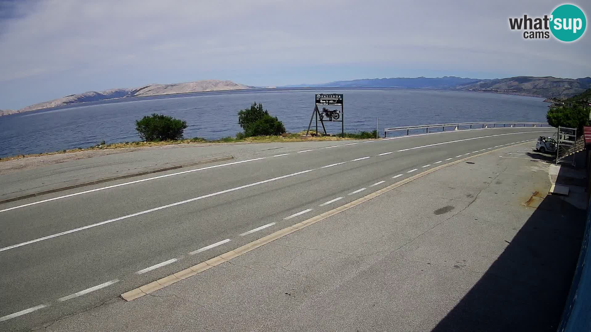 Webcam Adriatic highway D8 near SENJ – view to KRK island