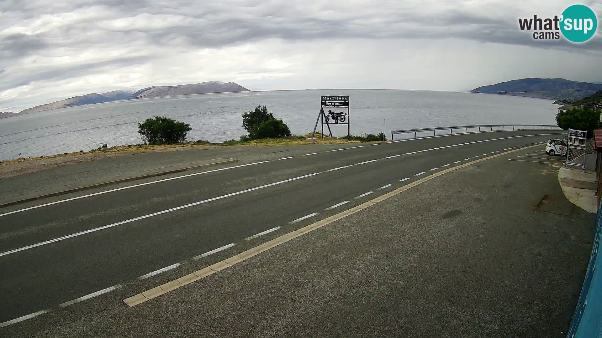 Webcam Adria-Autobahn D8 bei SENJ – Blick auf die Insel KRK