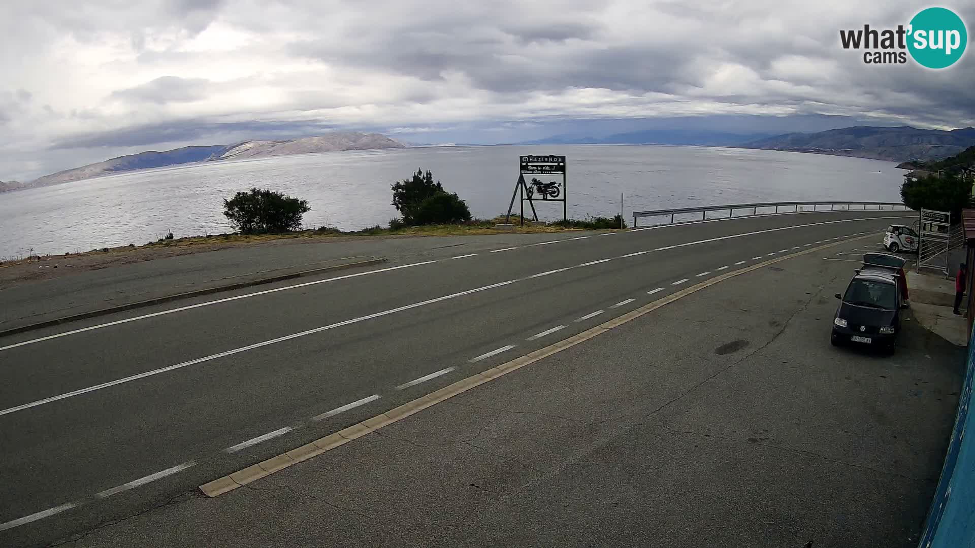 Webcam autoroute Adriatique D8 près de SENJ – vue sur l’île de KRK