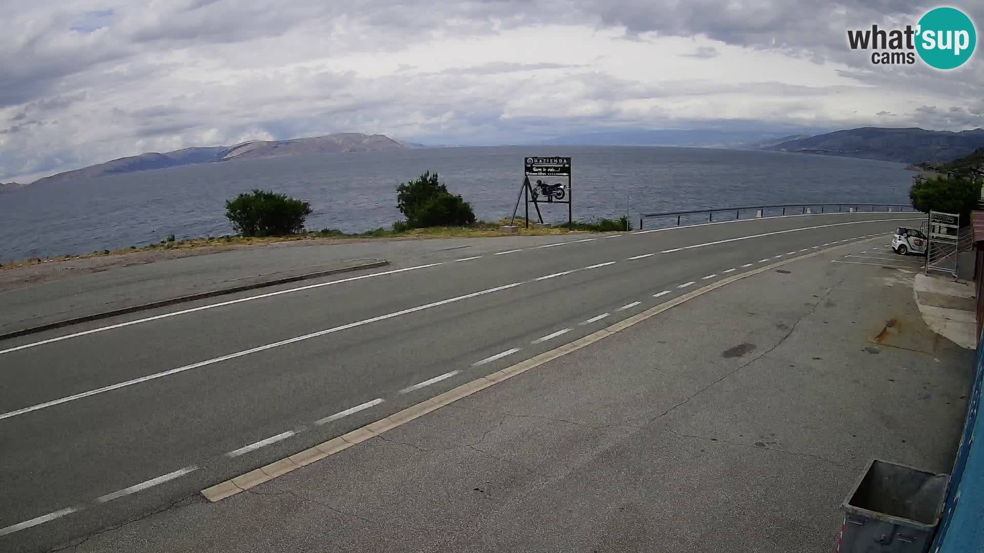 Webcam Adria-Autobahn D8 bei SENJ – Blick auf die Insel KRK