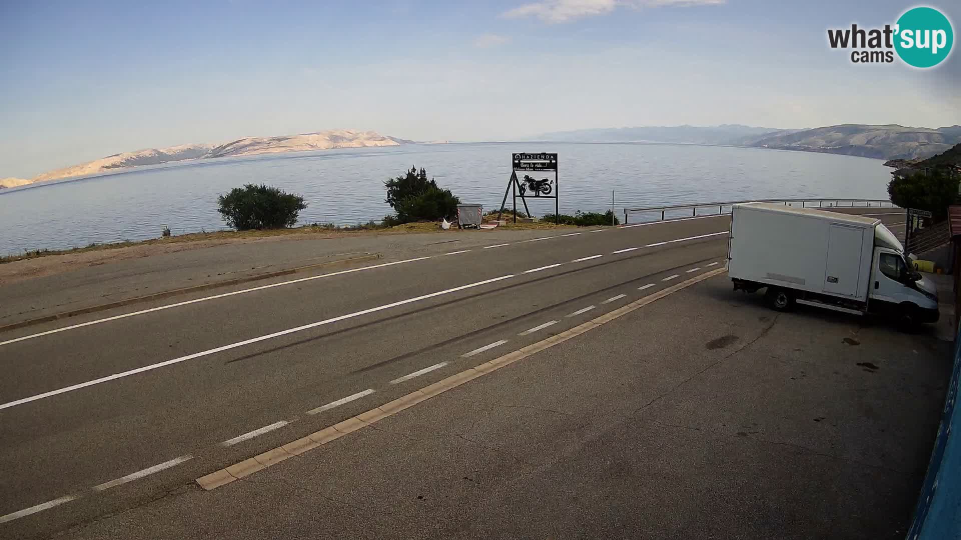 Webcam autopista adriática D8 cerca de SENJ – vista de la isla de KRK