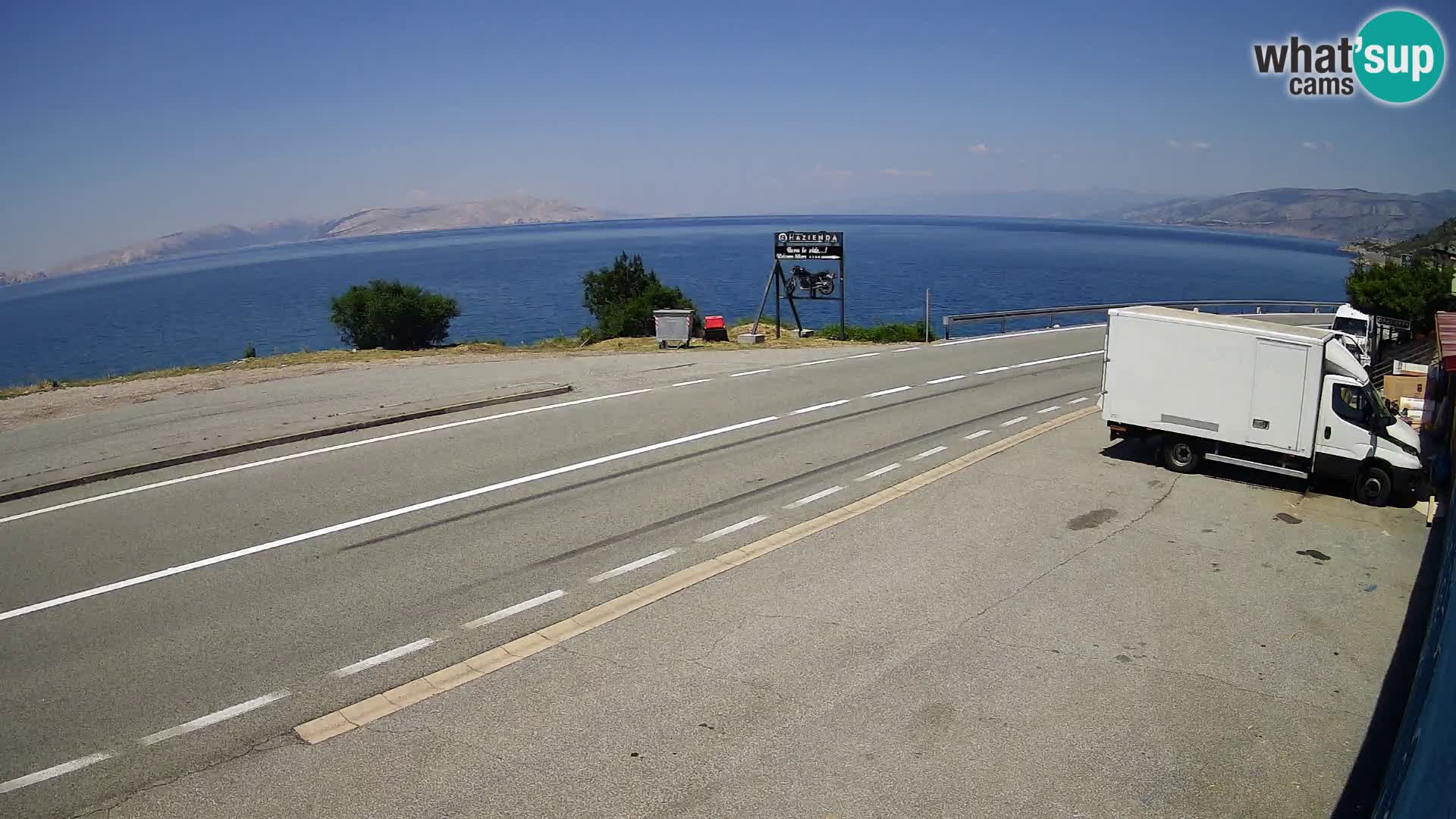 Webcam autopista adriática D8 cerca de SENJ – vista de la isla de KRK
