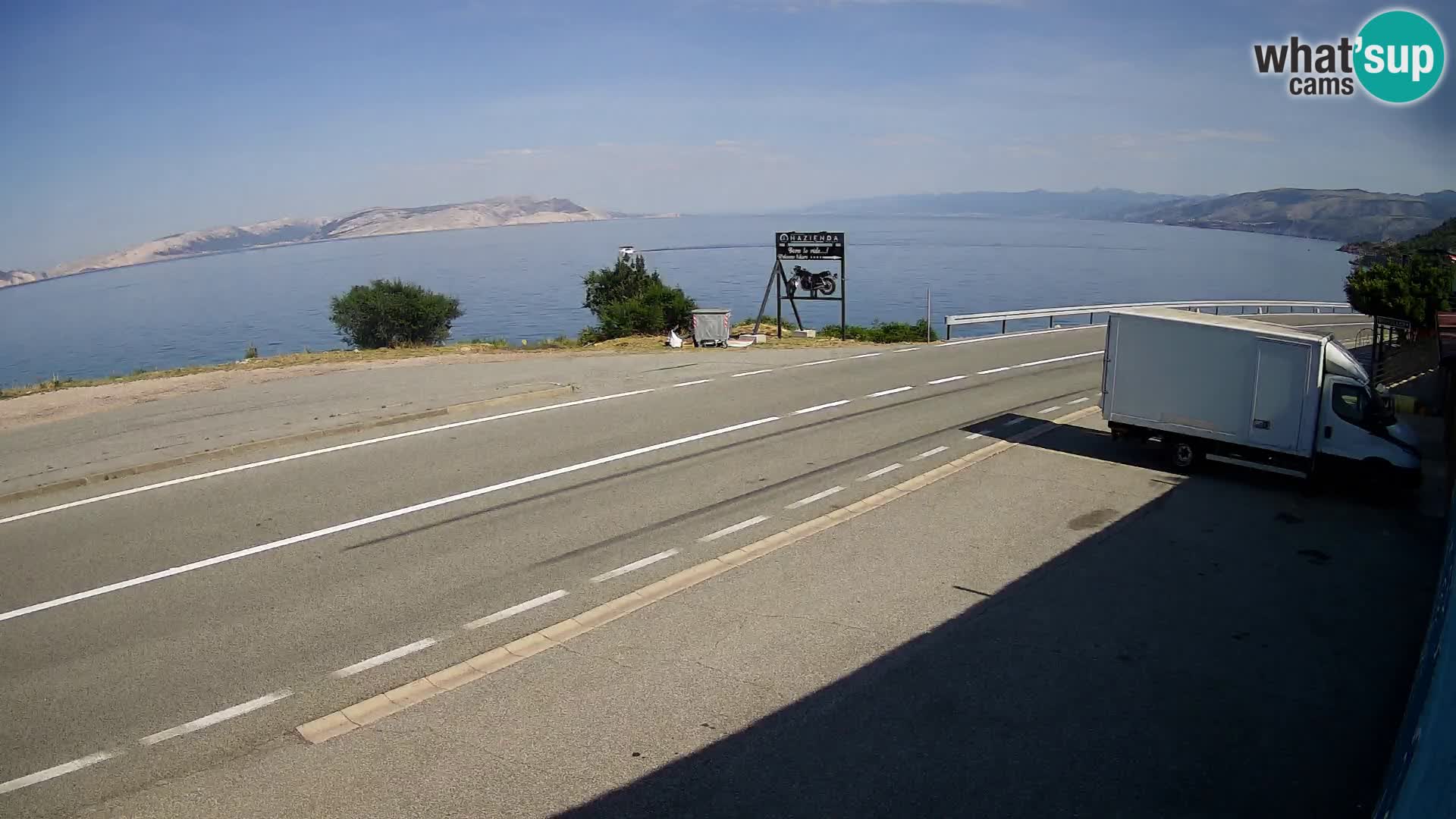 Webcam Adriatic highway D8 near SENJ – view to KRK island