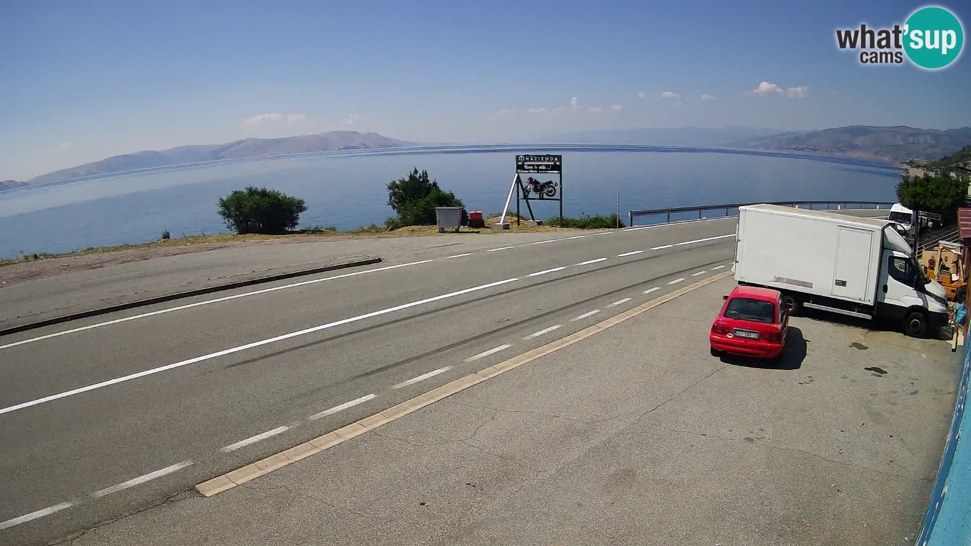 Webcam Adria-Autobahn D8 bei SENJ – Blick auf die Insel KRK