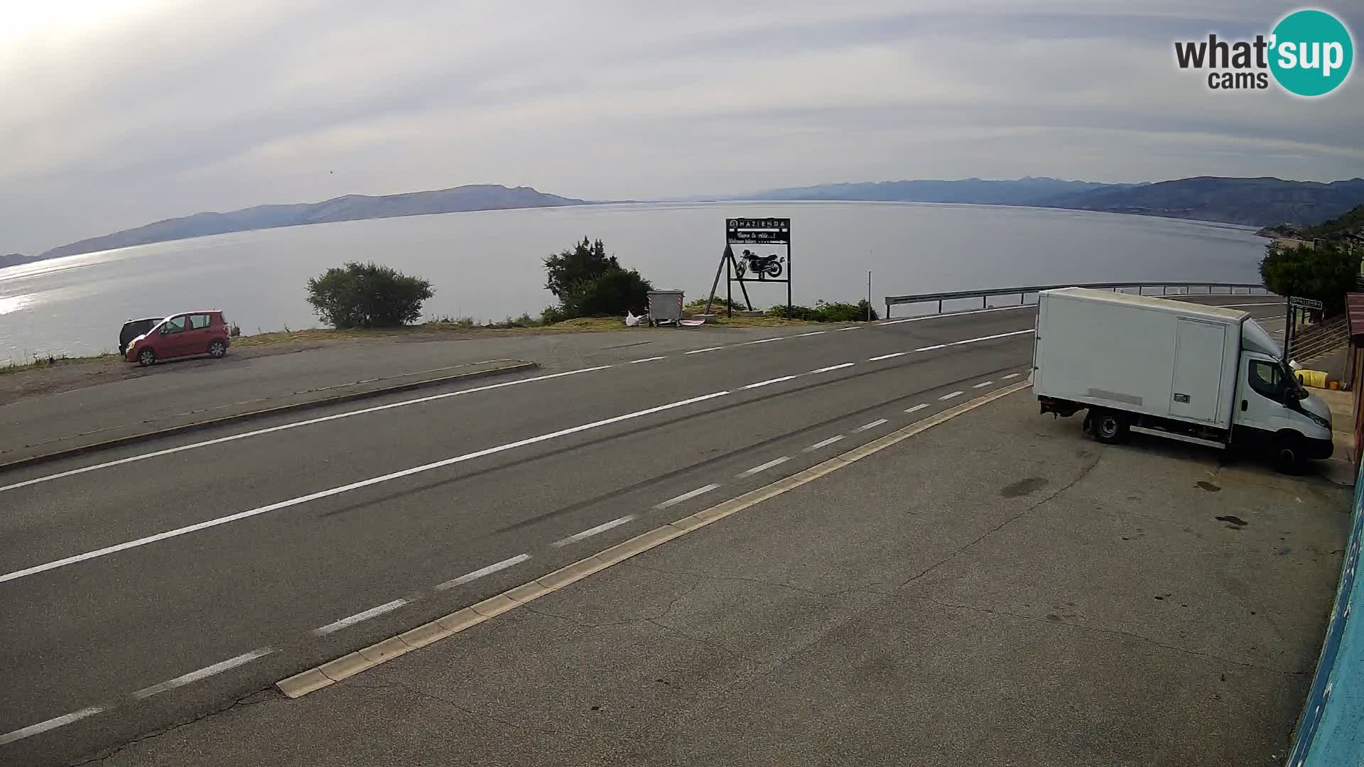 Webcam Adriatic highway D8 near SENJ – view to KRK island