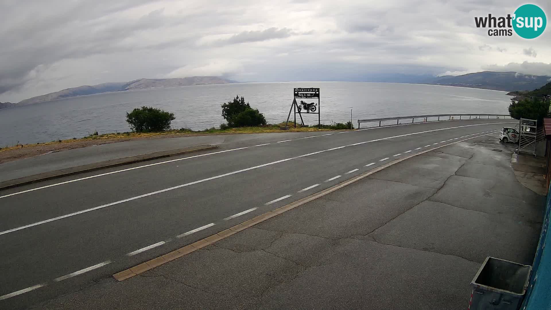 Webcam Adria-Autobahn D8 bei SENJ – Blick auf die Insel KRK