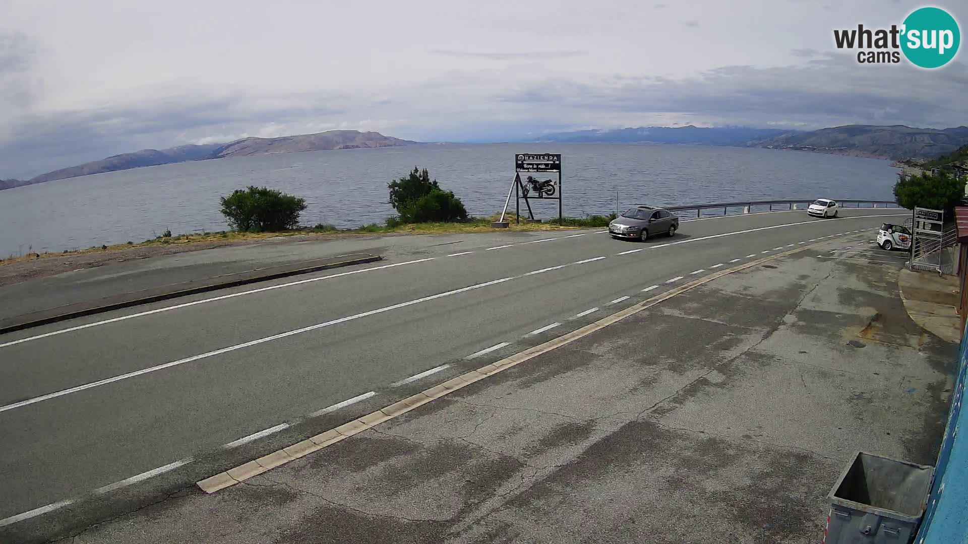 Webcam autopista adriática D8 cerca de SENJ – vista de la isla de KRK