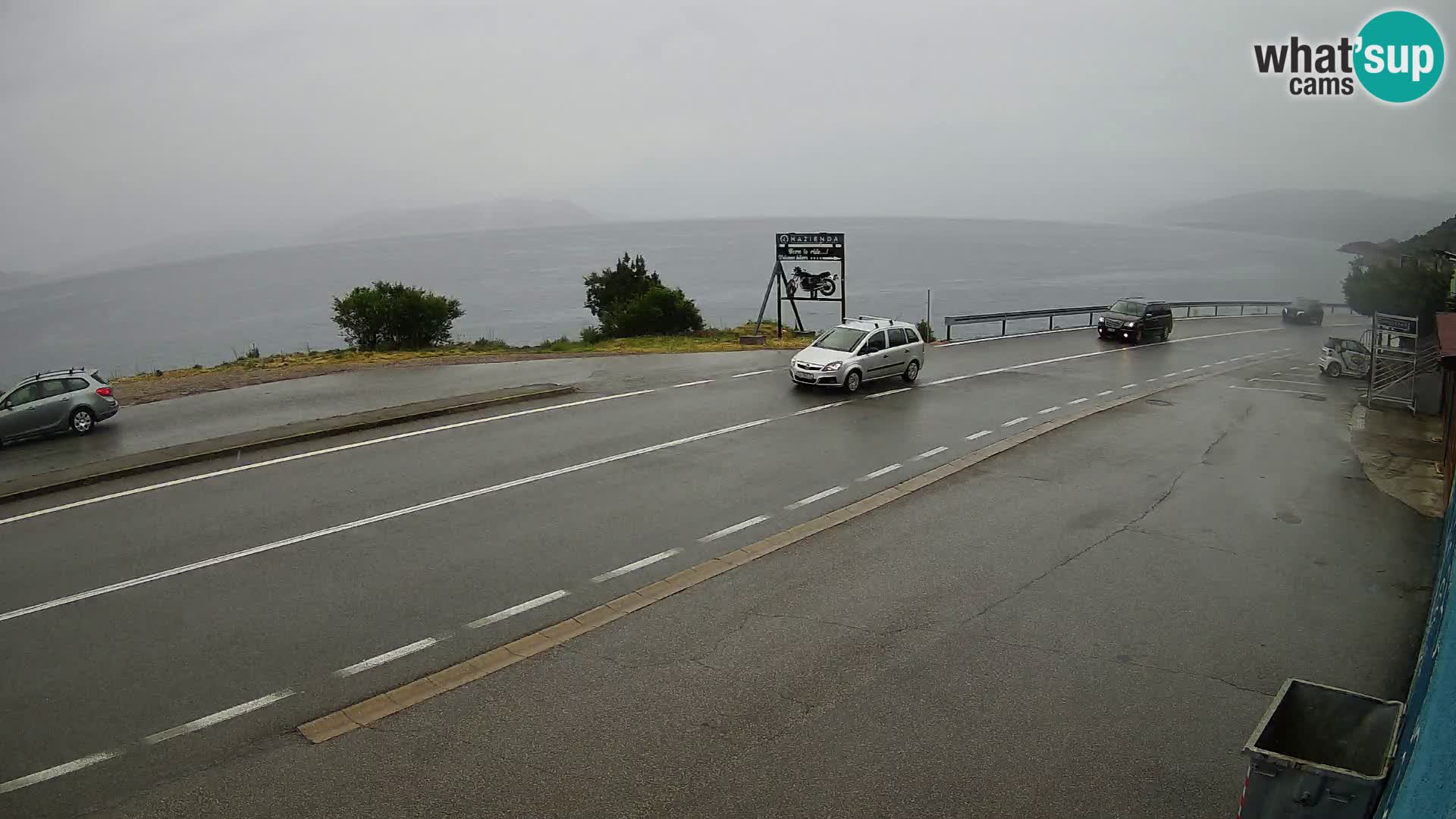 Webcam autopista adriática D8 cerca de SENJ – vista de la isla de KRK