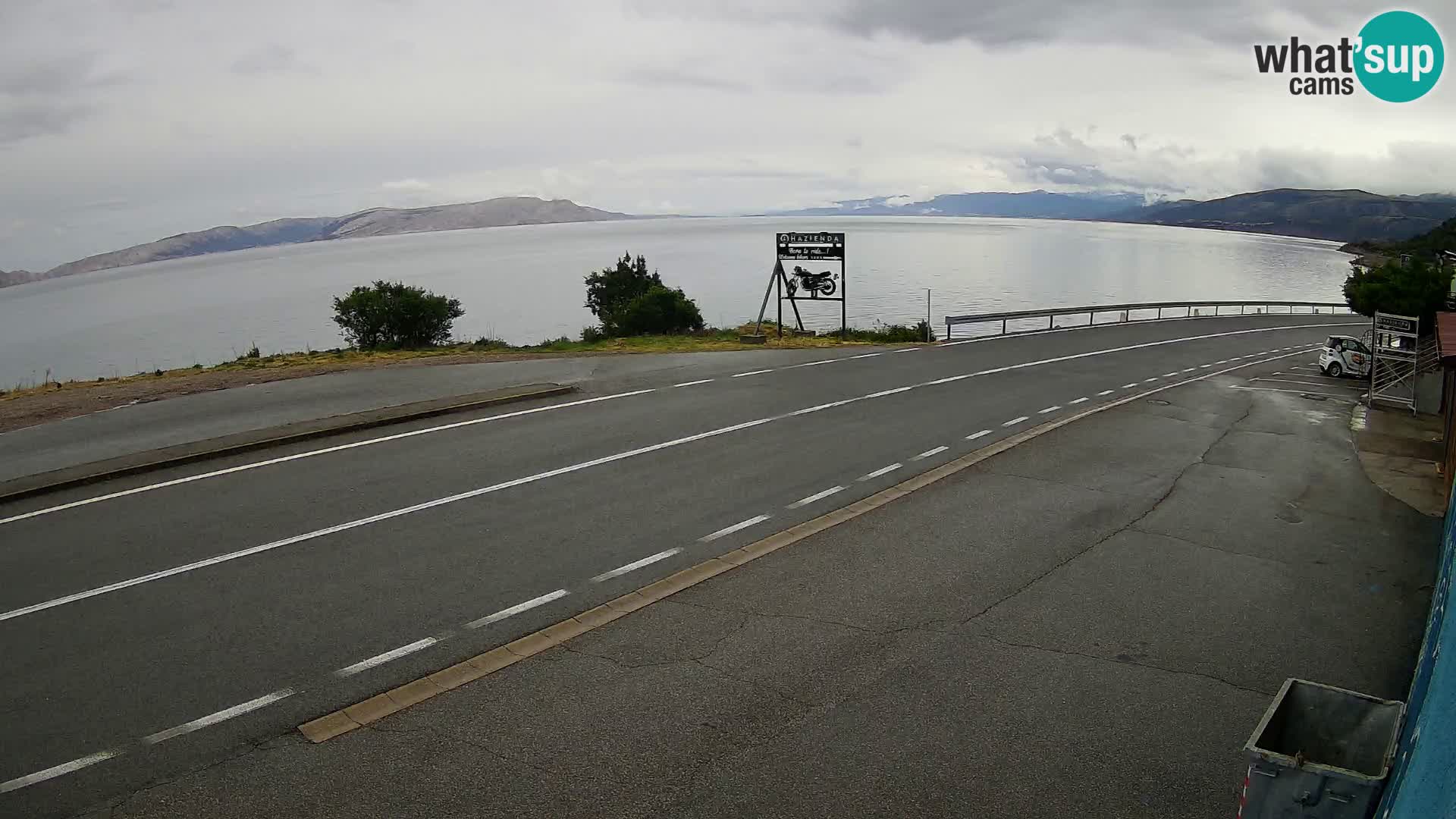 Webcam Adriatic highway D8 near SENJ – view to KRK island