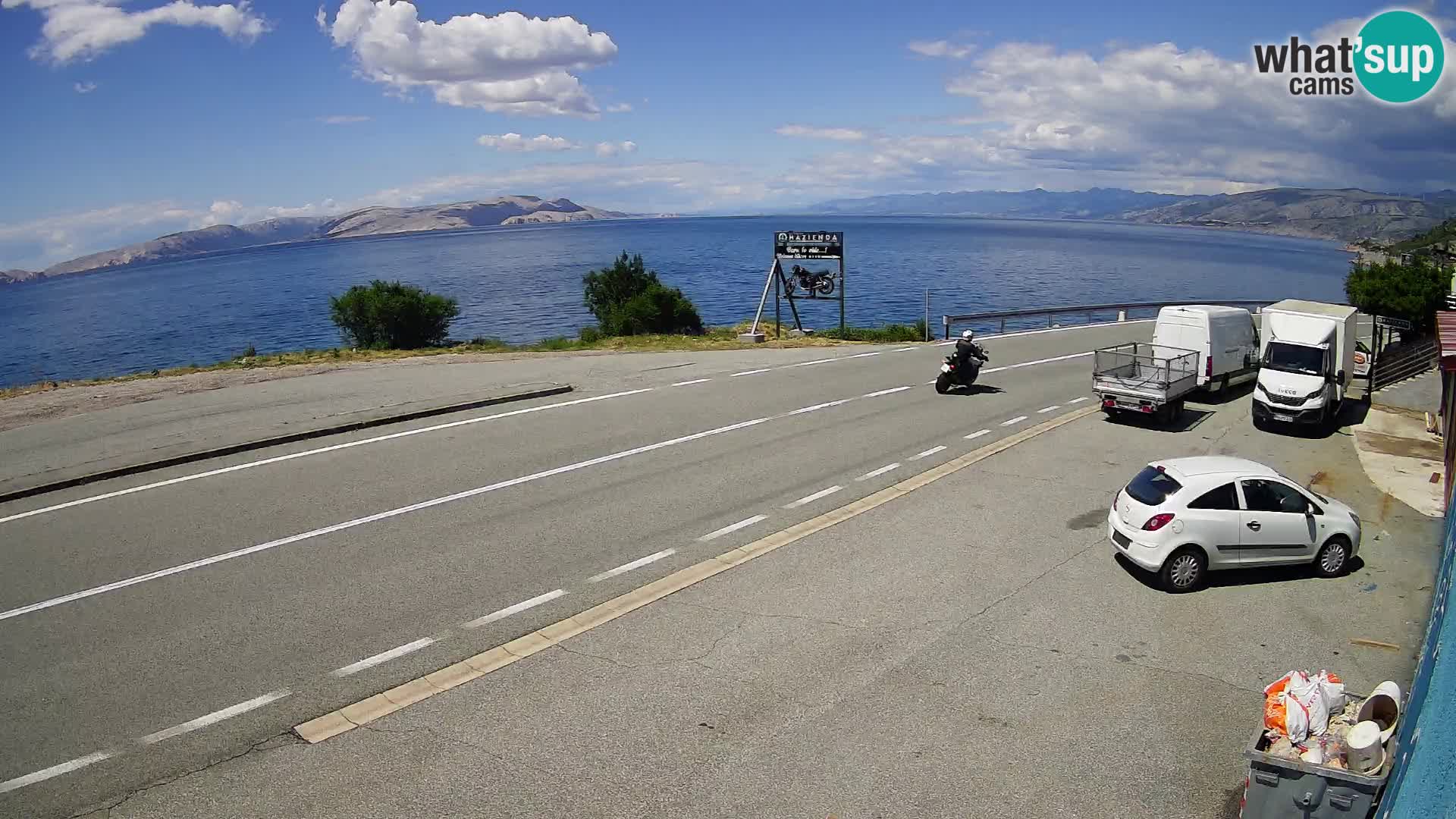 Webcam Adriatic highway D8 near SENJ – view to KRK island