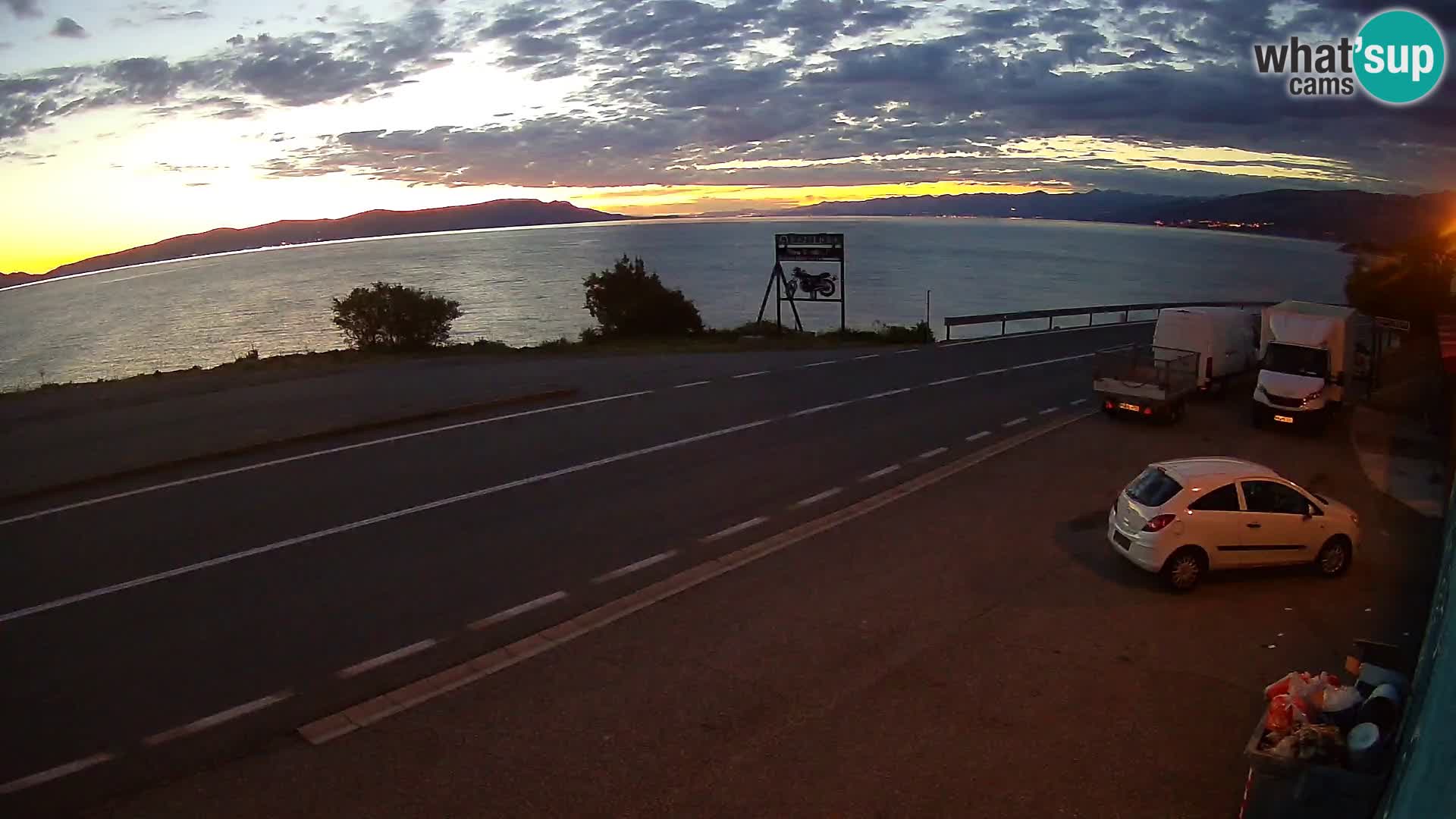 Webcam Adriatic highway D8 near SENJ – view to KRK island
