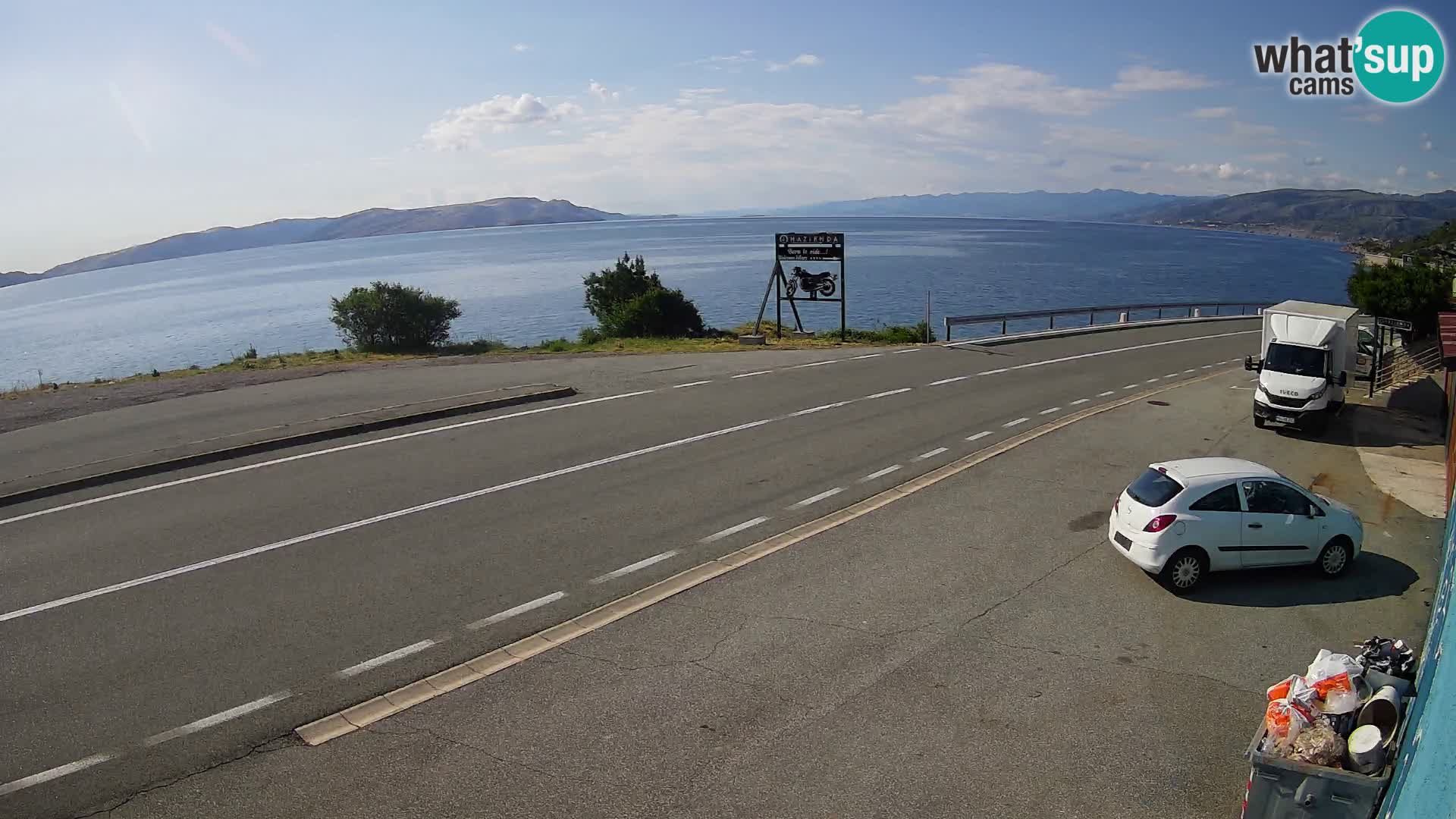 Webcam Adria-Autobahn D8 bei SENJ – Blick auf die Insel KRK