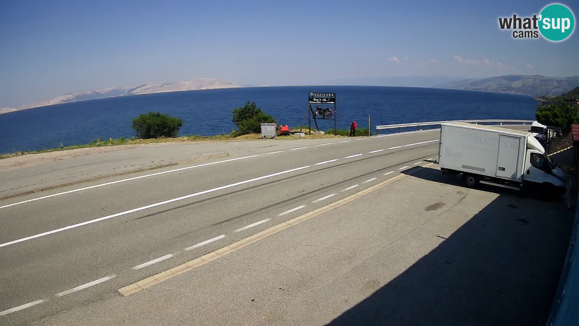 Webcam autopista adriática D8 cerca de SENJ – vista de la isla de KRK