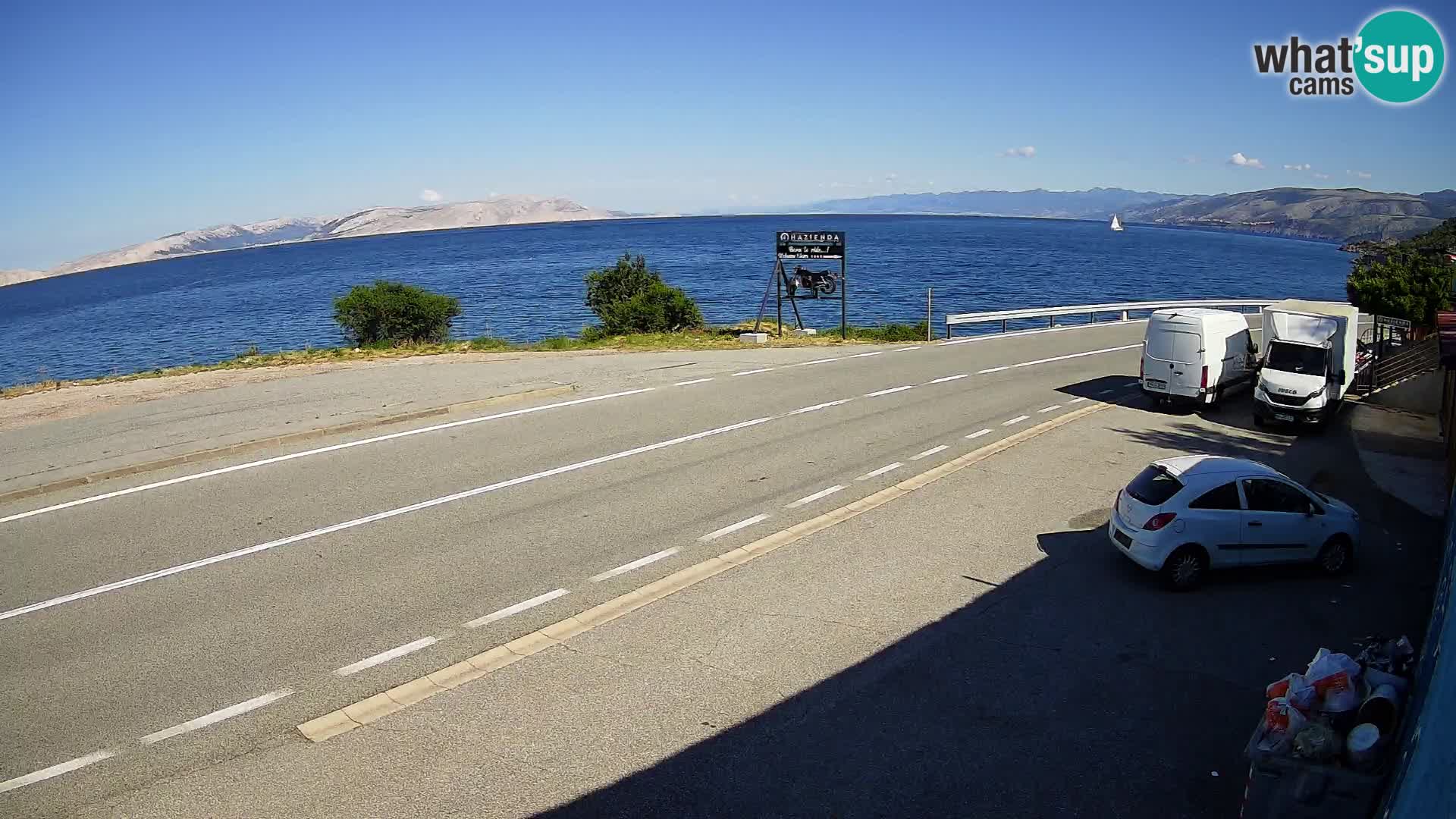 Webcam autoroute Adriatique D8 près de SENJ – vue sur l’île de KRK